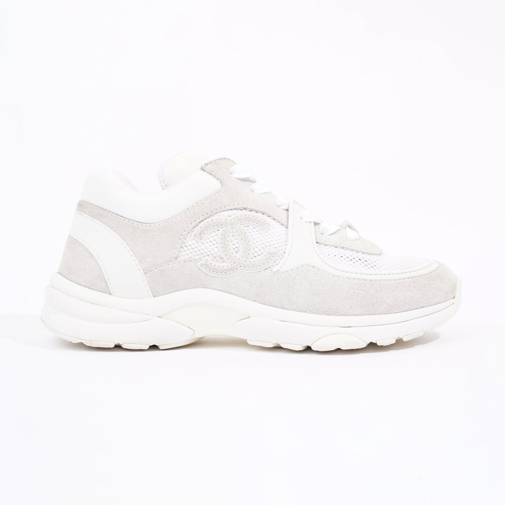 Chanel Womens CC Logo White / Grey EU 38 / UK 5