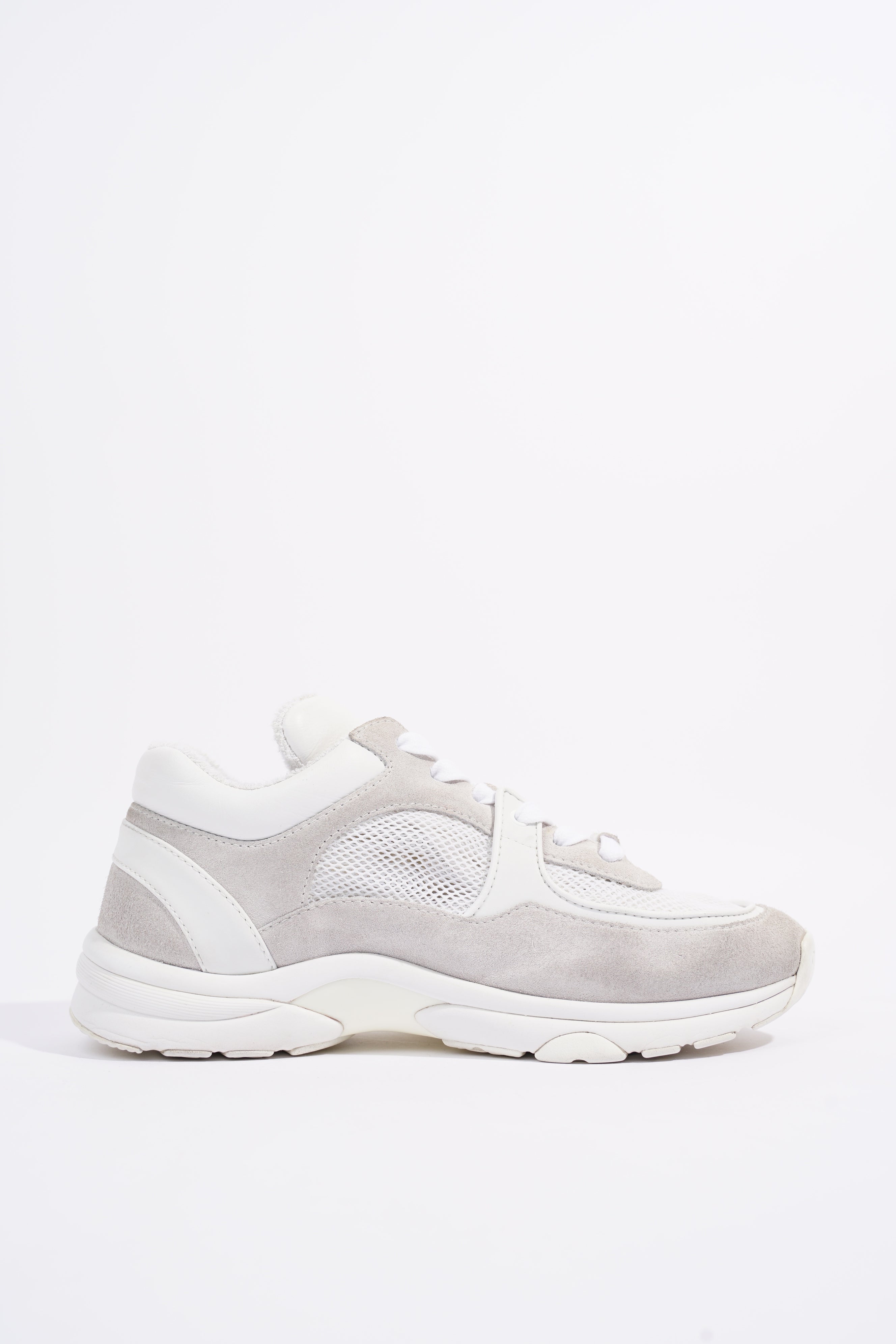 Chanel Womens CC Logo White / Grey EU 38 / UK 5