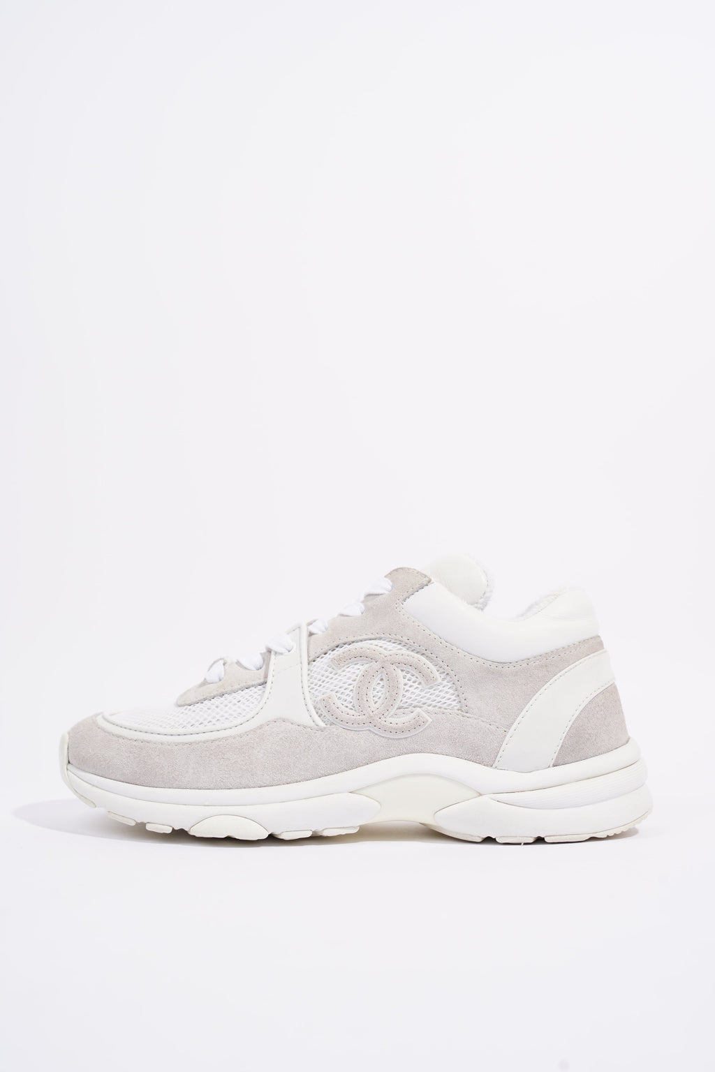 Chanel Womens CC Logo White / Grey EU 38 / UK 5