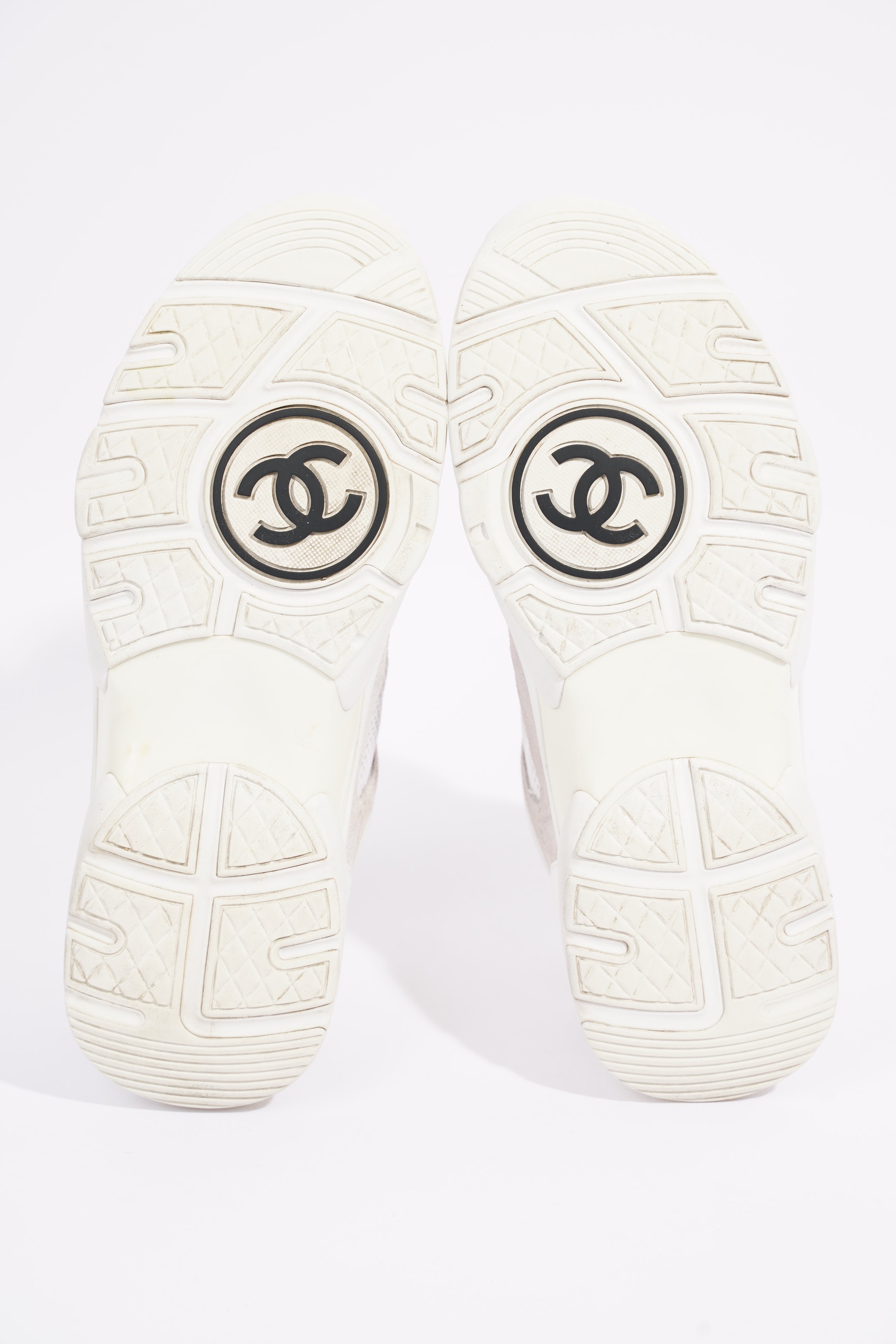 Chanel Womens CC Logo White / Grey EU 38 / UK 5