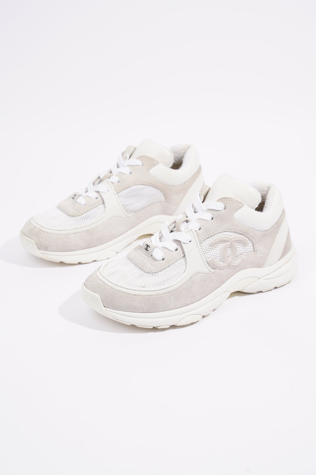 Chanel Womens CC Logo White / Grey EU 38 / UK 5