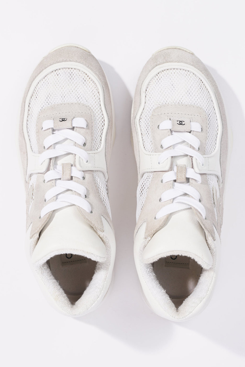Chanel Womens CC Logo White / Grey EU 38 / UK 5