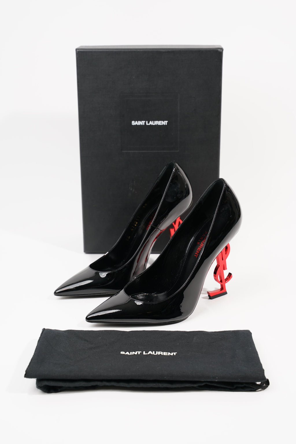 Saint Laurent Womens Opyum 110 Black Red EU 38 / UK 5