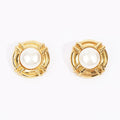 Chanel Womens Gripoux Pearl Earrings Gold
