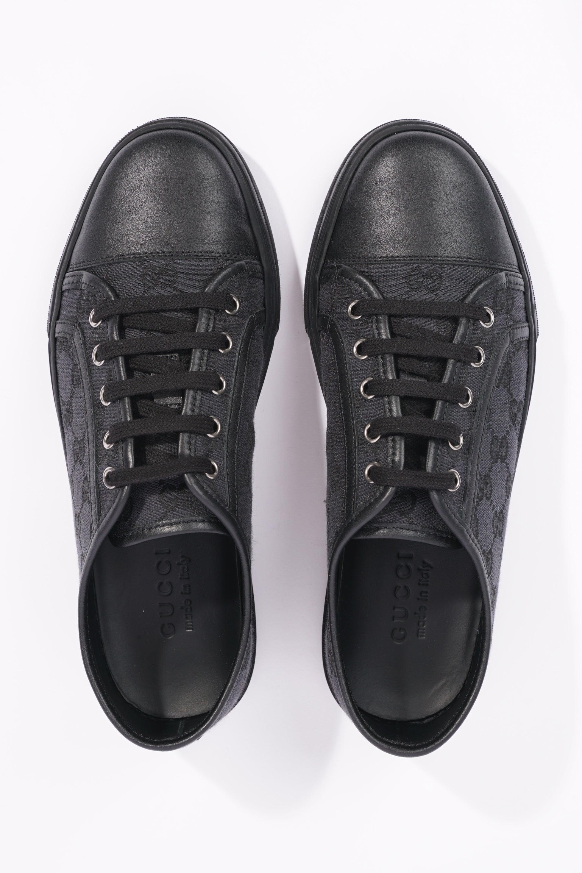 Gucci Mens GG Canvas Low Top Sneaker Black EU 40 / UK 6