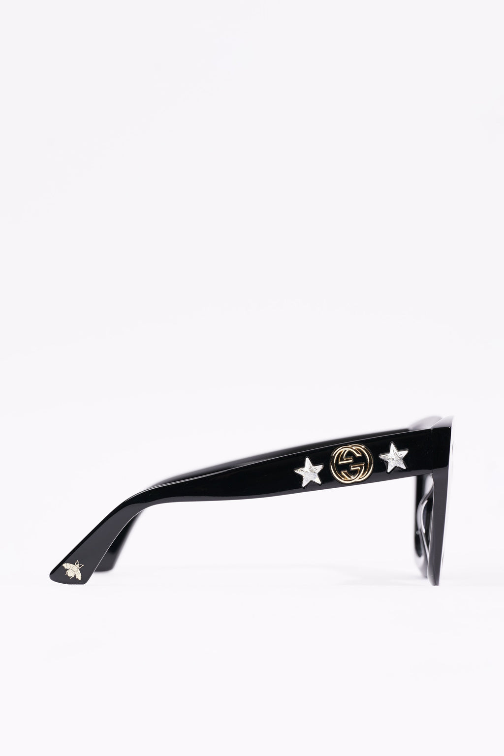 Gucci Womens GG0208S Sunglasses Black / Gold / Silver 140