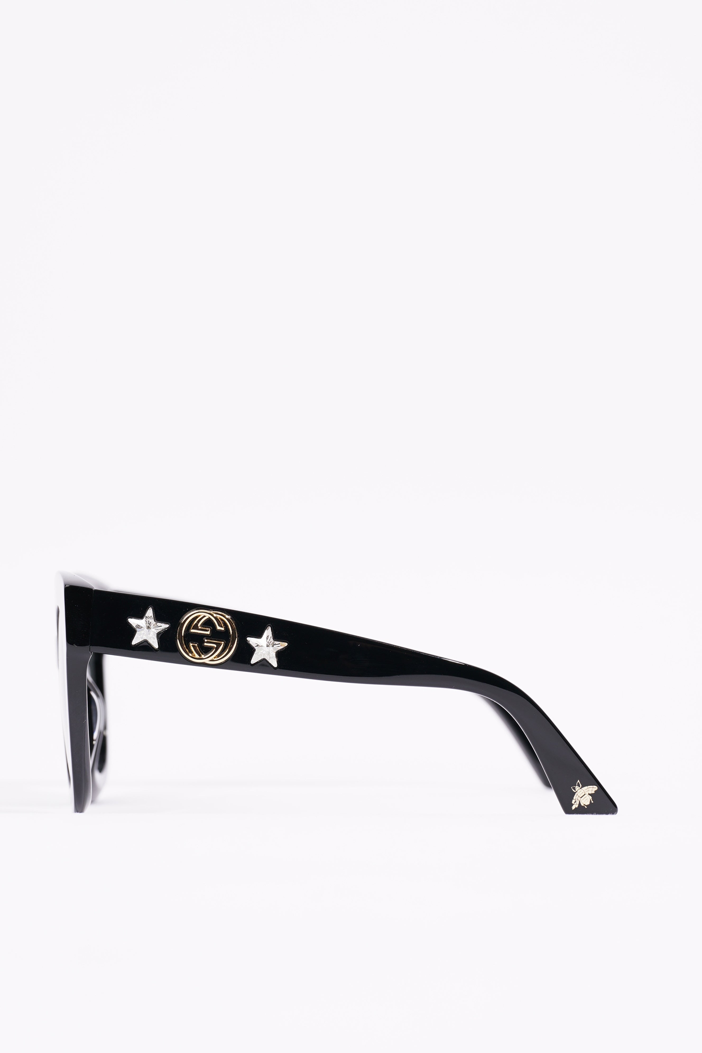 Gucci Womens GG0208S Sunglasses Black / Gold / Silver 140