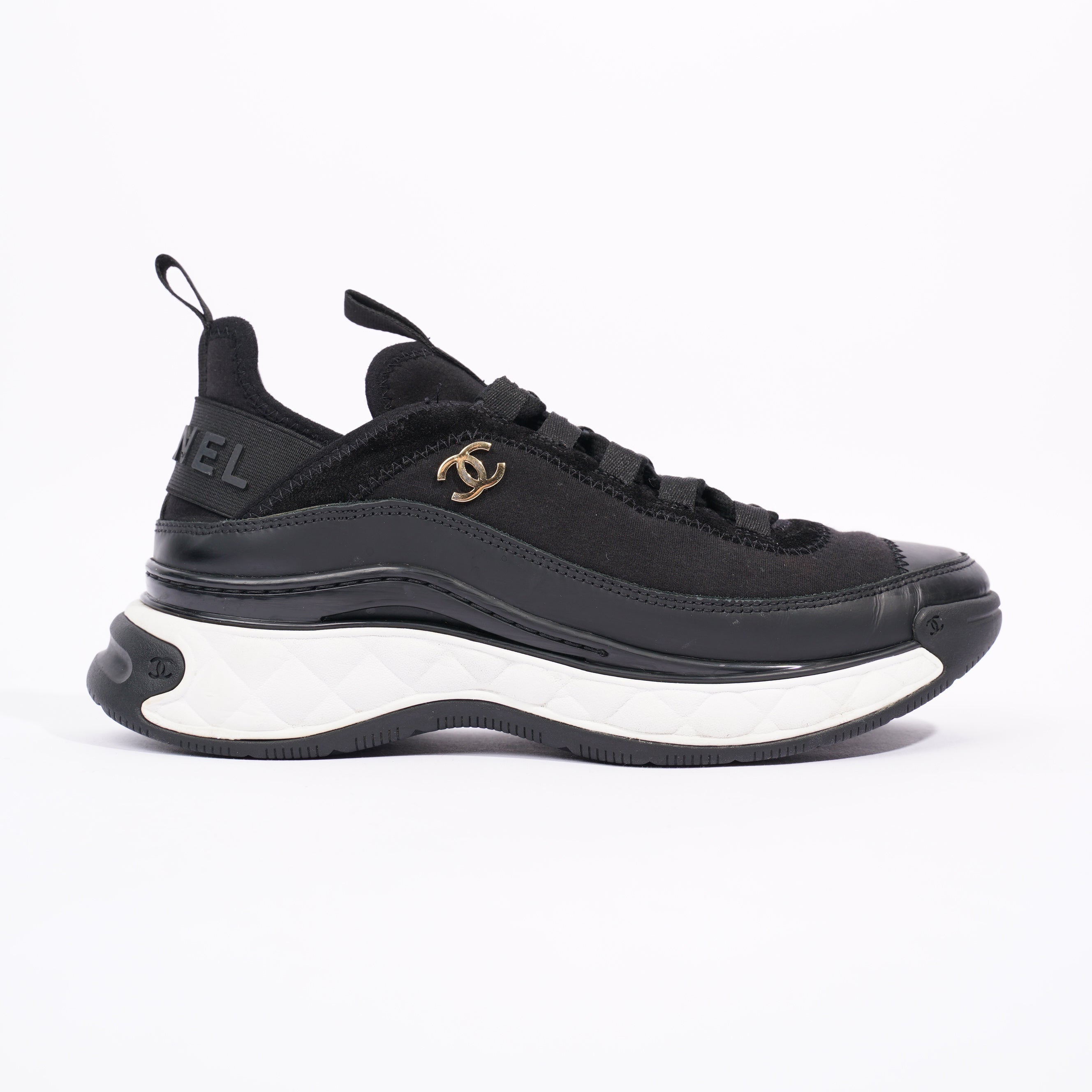 Chanel Womens CC Logo Black / White EU 37 / UK 4