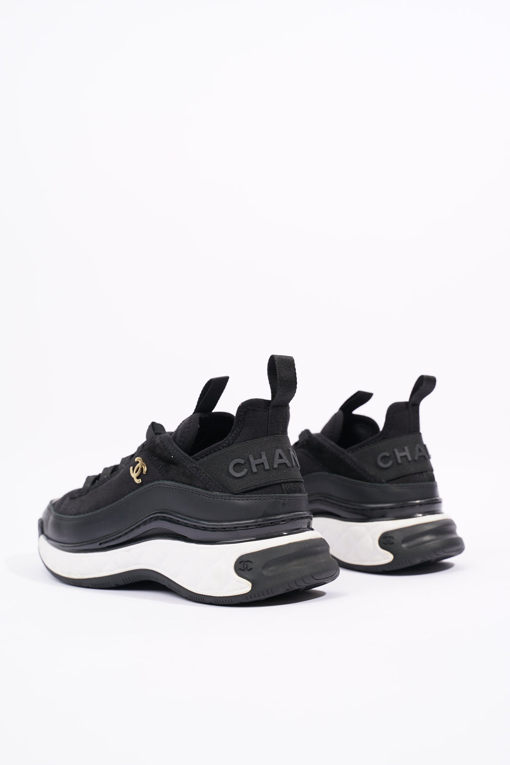Chanel Womens CC Logo Black / White EU 37 / UK 4