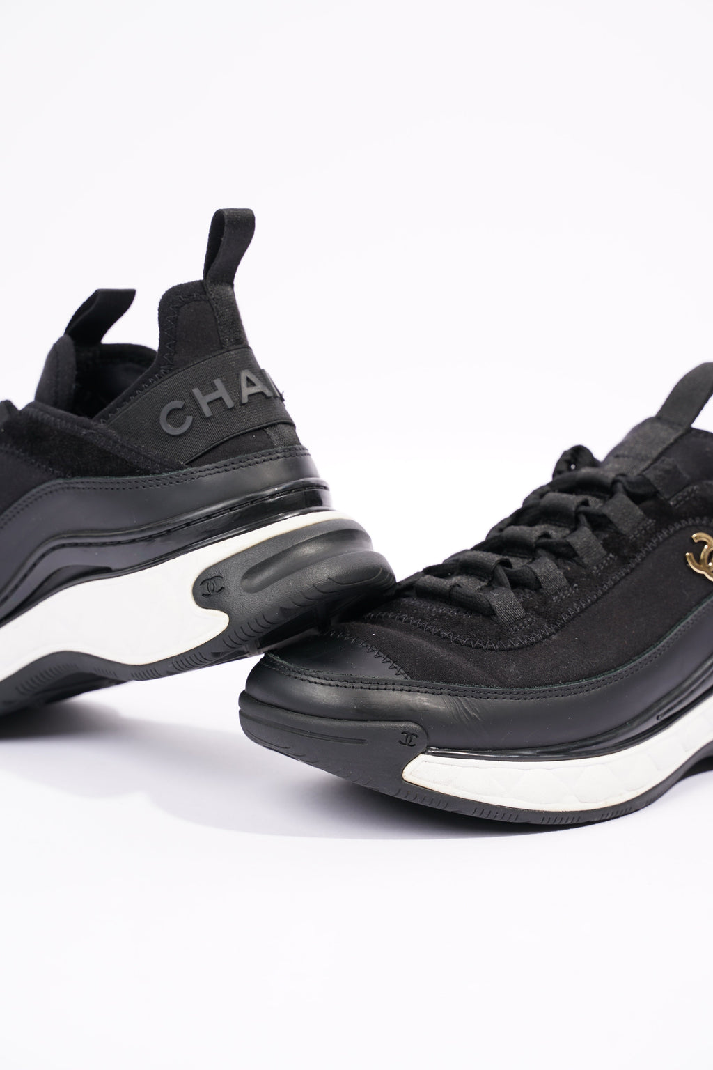 Chanel Womens CC Logo Black / White EU 37 / UK 4