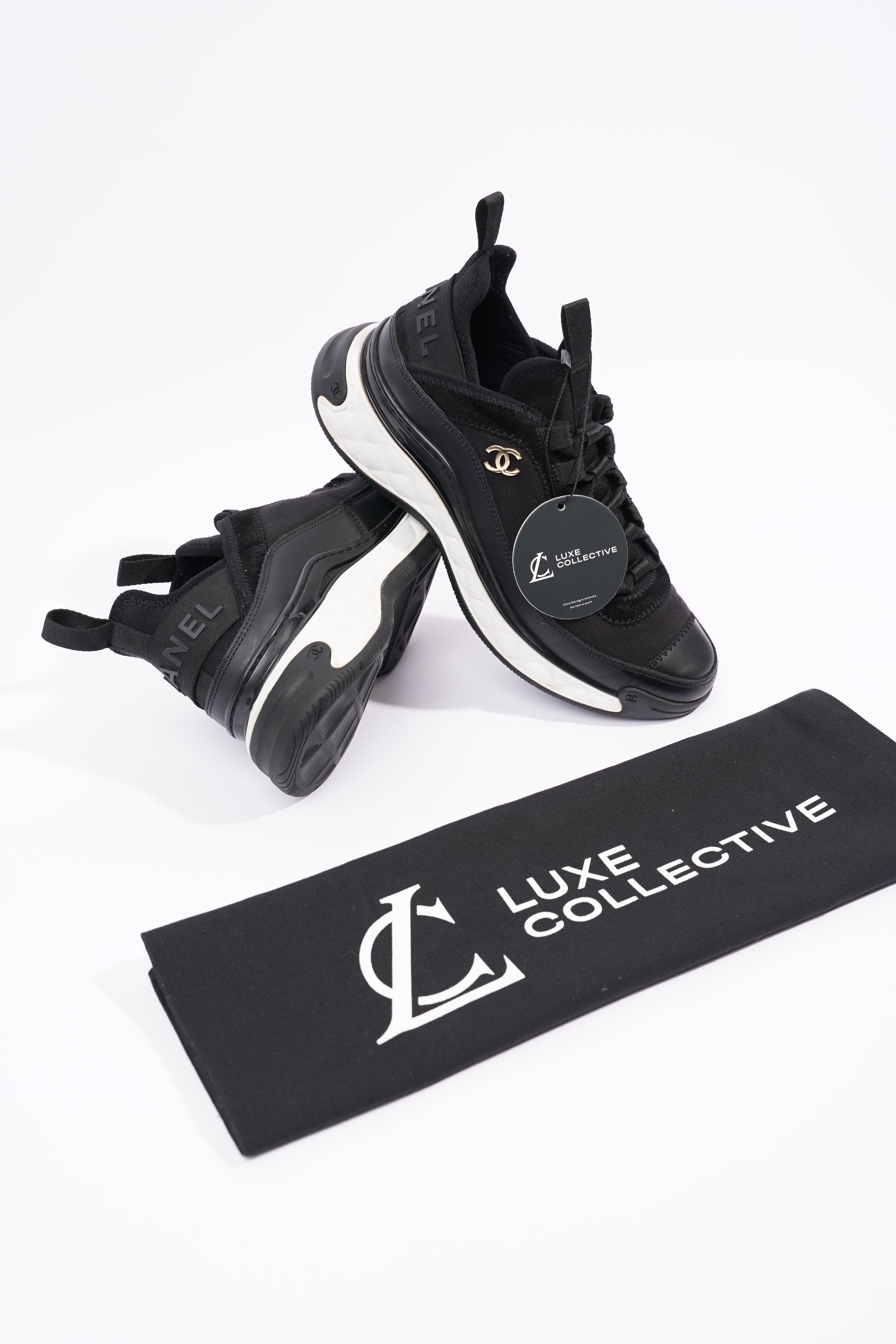 Chanel Womens CC Logo Black / White EU 37 / UK 4