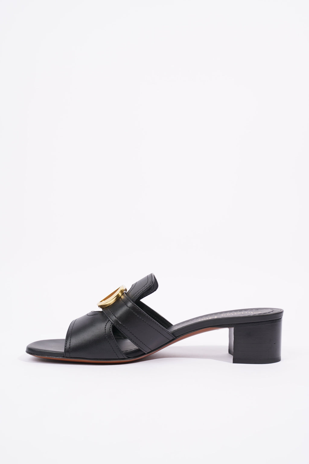 Christian Dior Womens 30 Montaigne Sandal Black / Gold EU 39 / UK 6