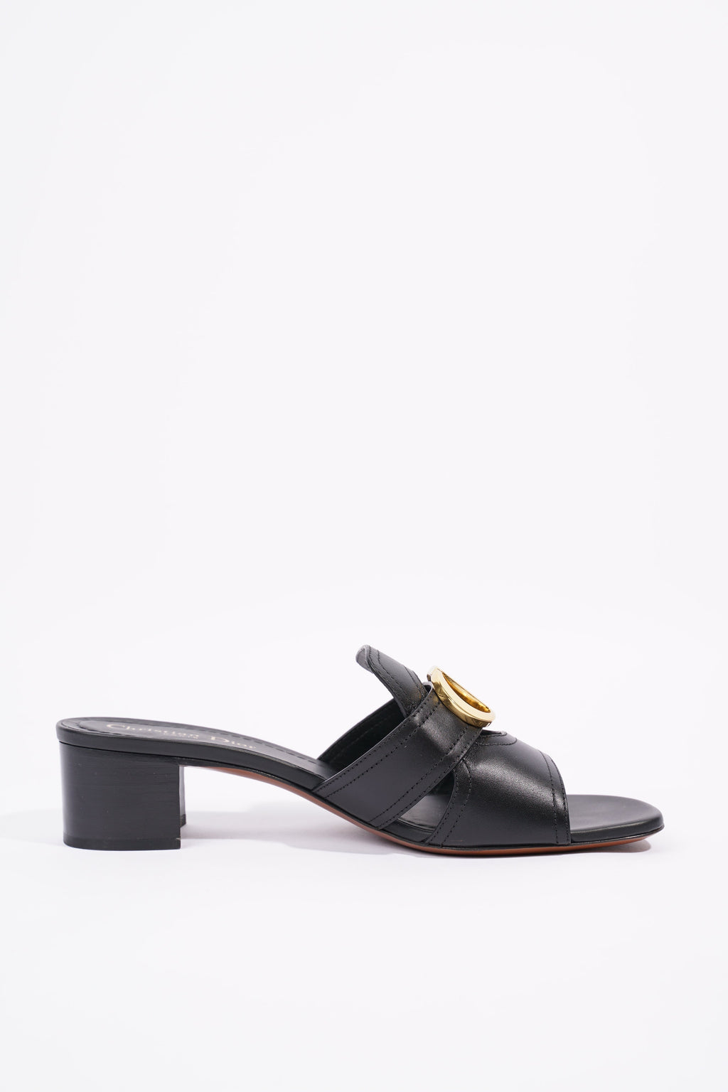 Christian Dior Womens 30 Montaigne Sandal Black / Gold EU 39 / UK 6