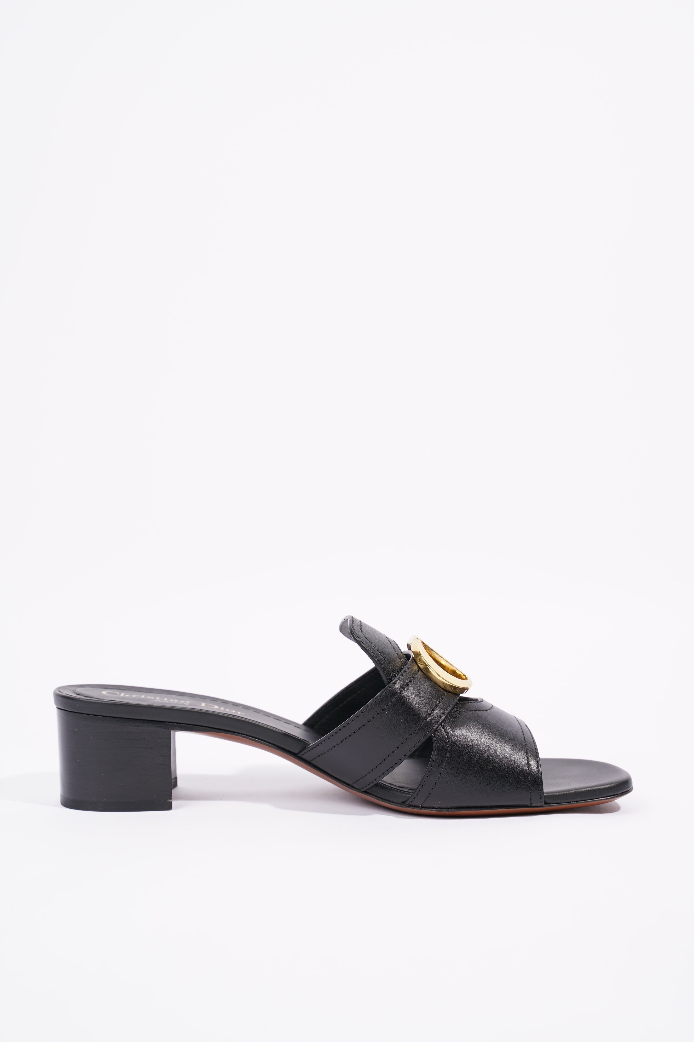 Christian Dior Womens 30 Montaigne Sandal Black / Gold EU 39 / UK 6