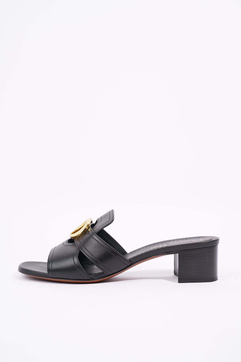 Christian Dior Womens 30 Montaigne Sandal Black / Gold EU 39 / UK 6