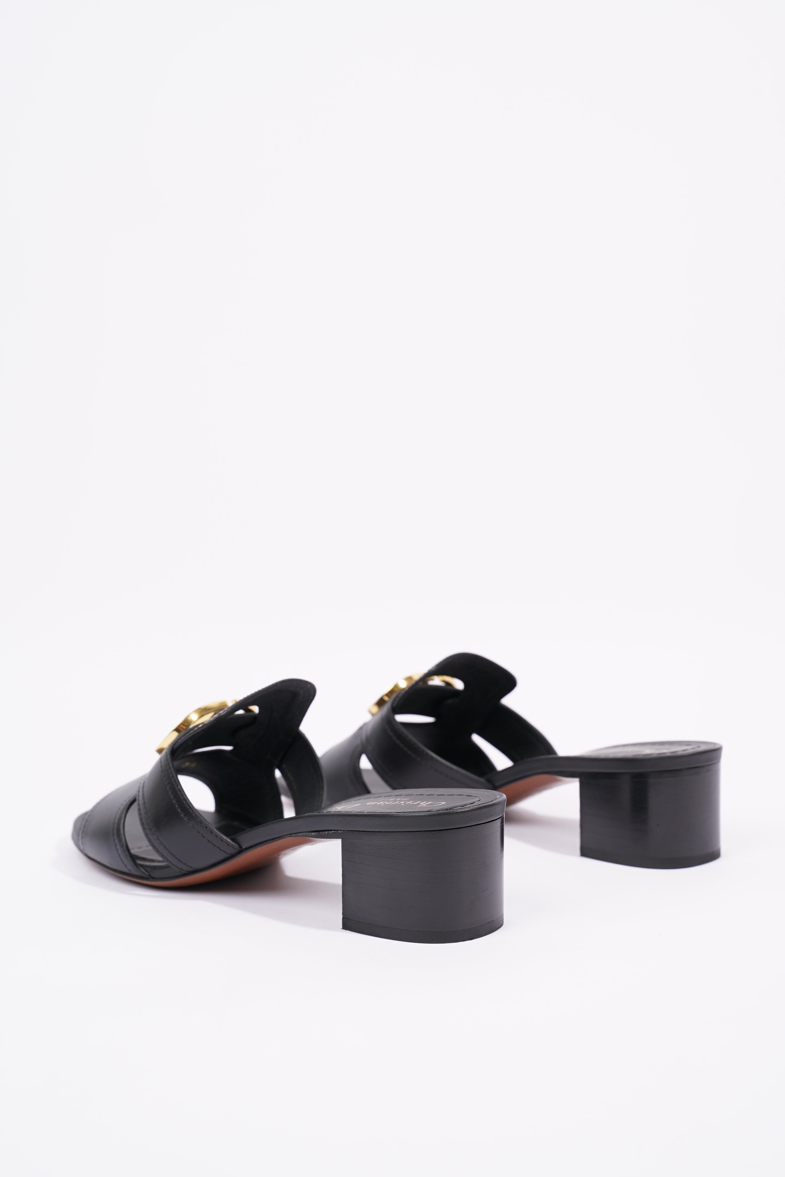 Christian Dior Womens 30 Montaigne Sandal Black / Gold EU 39 / UK 6