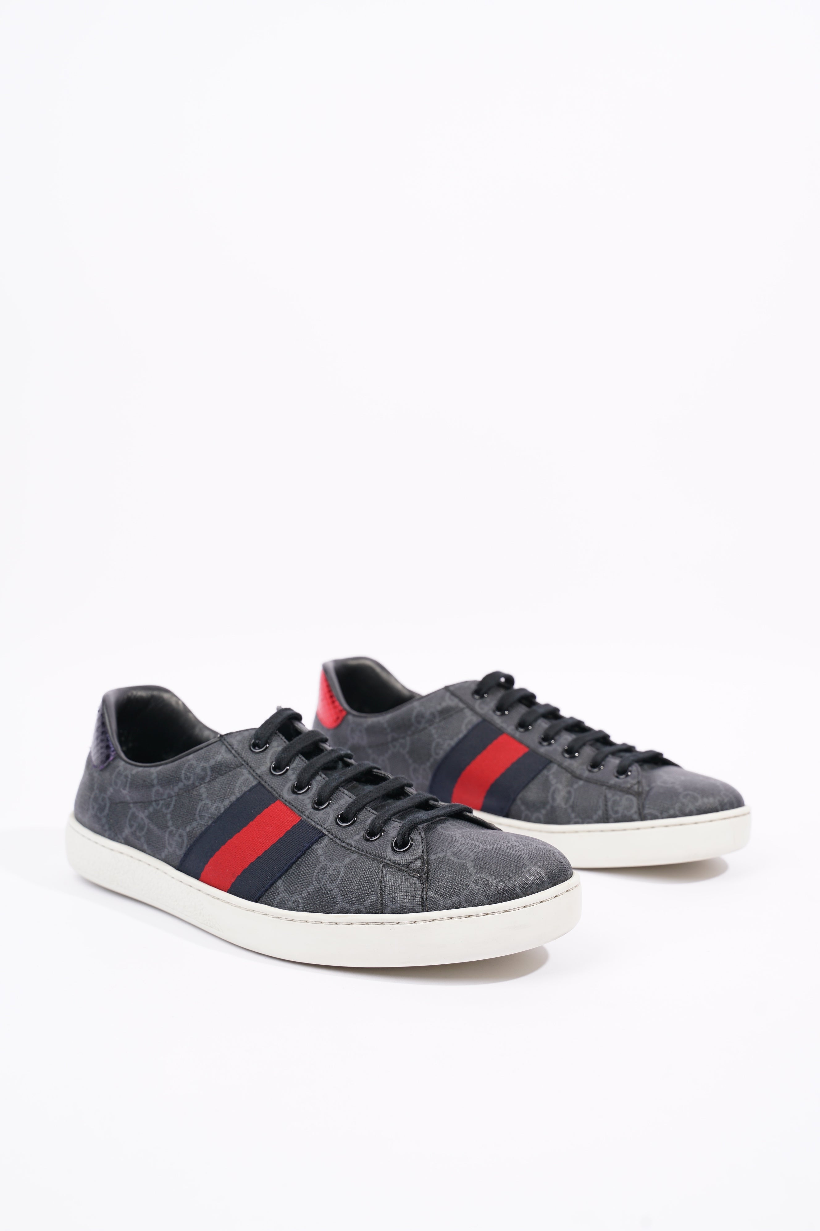 Gucci Mens Ace Black Supreme / Red / Navy EU 42.5 / UK 8.5