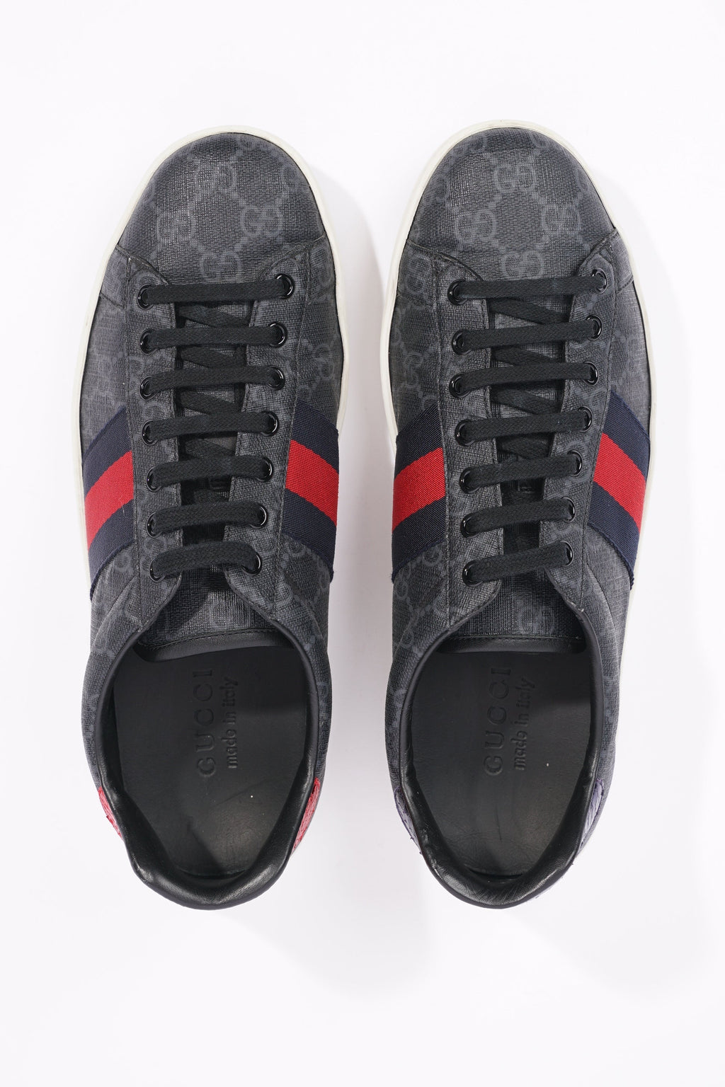 Gucci Mens Ace Black Supreme / Red / Navy EU 42.5 / UK 8.5
