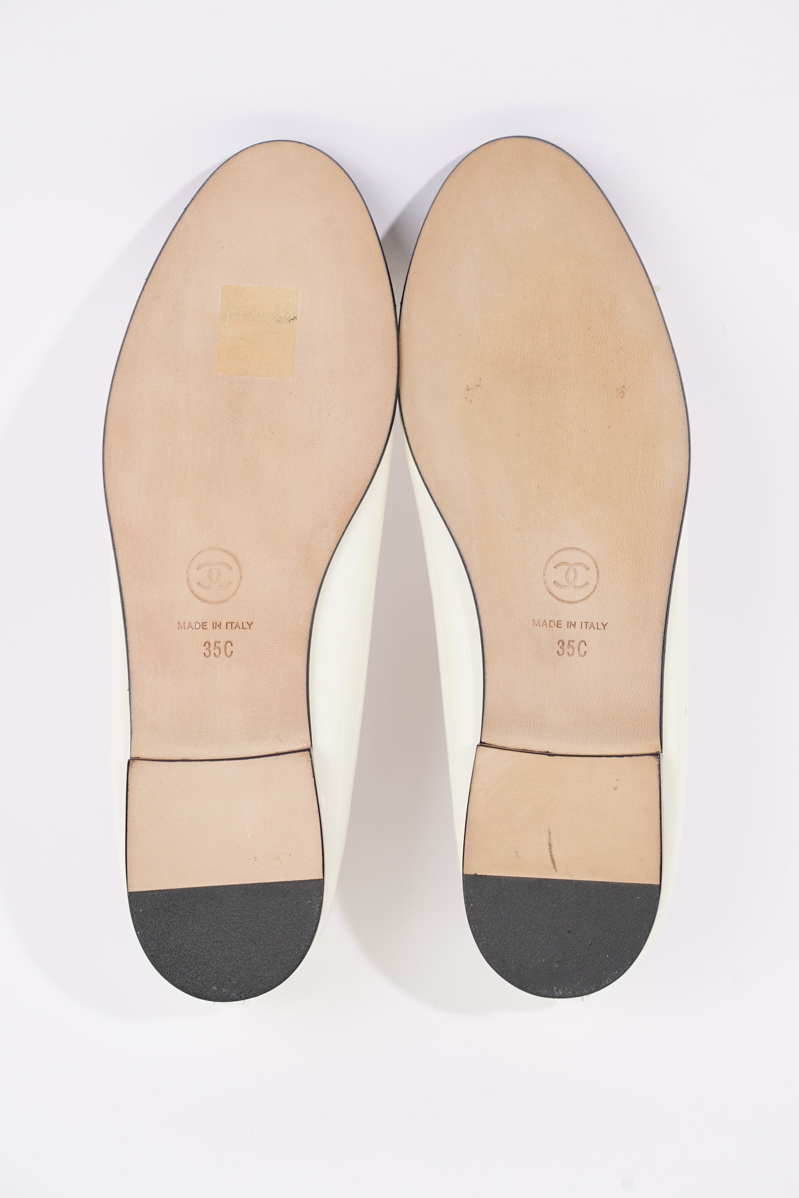 Chanel Womens Ballerina Flat Cream / Black EU 35 / UK 2