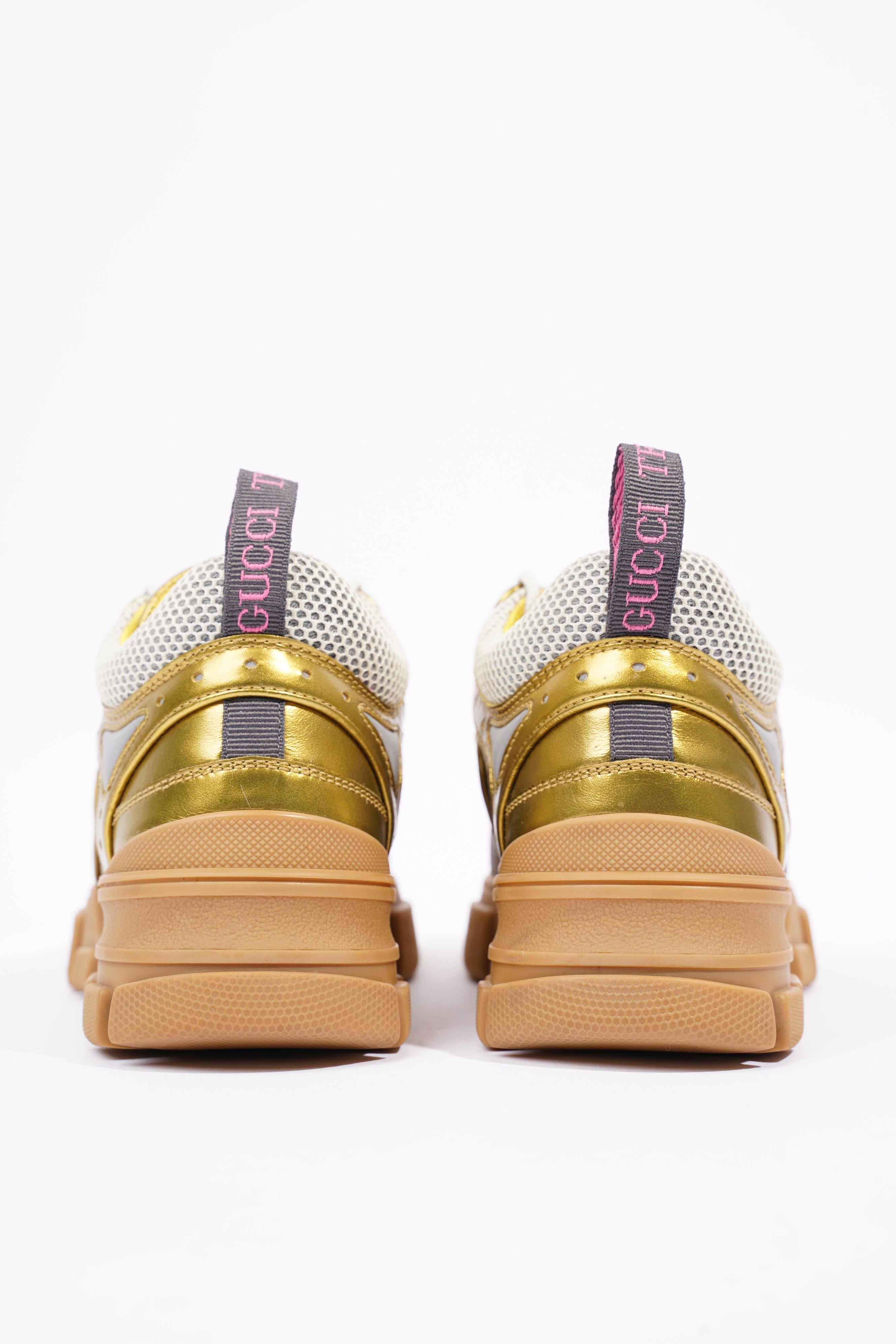Gucci Womens Flashtrek Gold / White EU 37.5 / UK 4.5