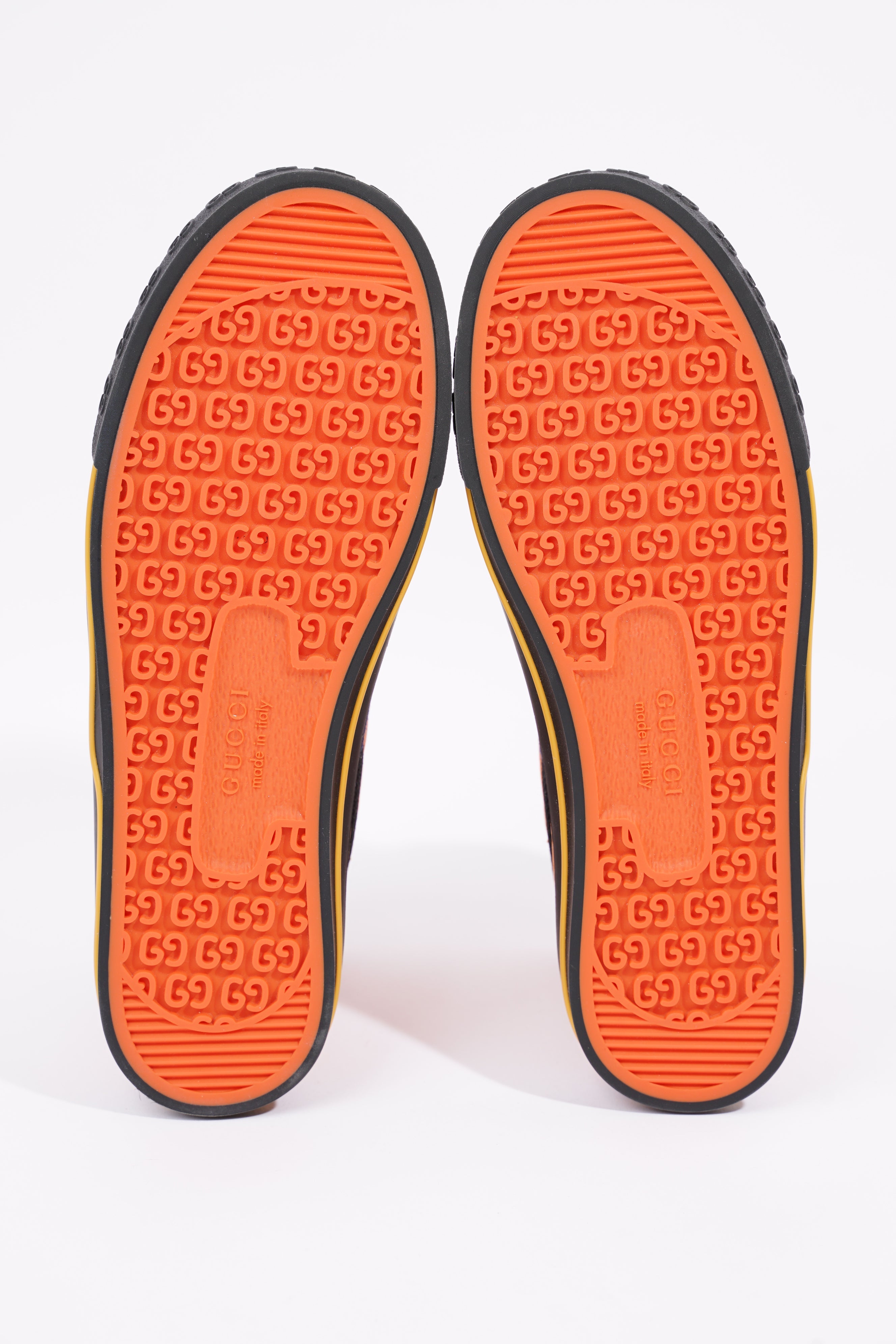 Gucci Mens Tennis 1977 High Top Sneaker Orange EU 40 / UK 6