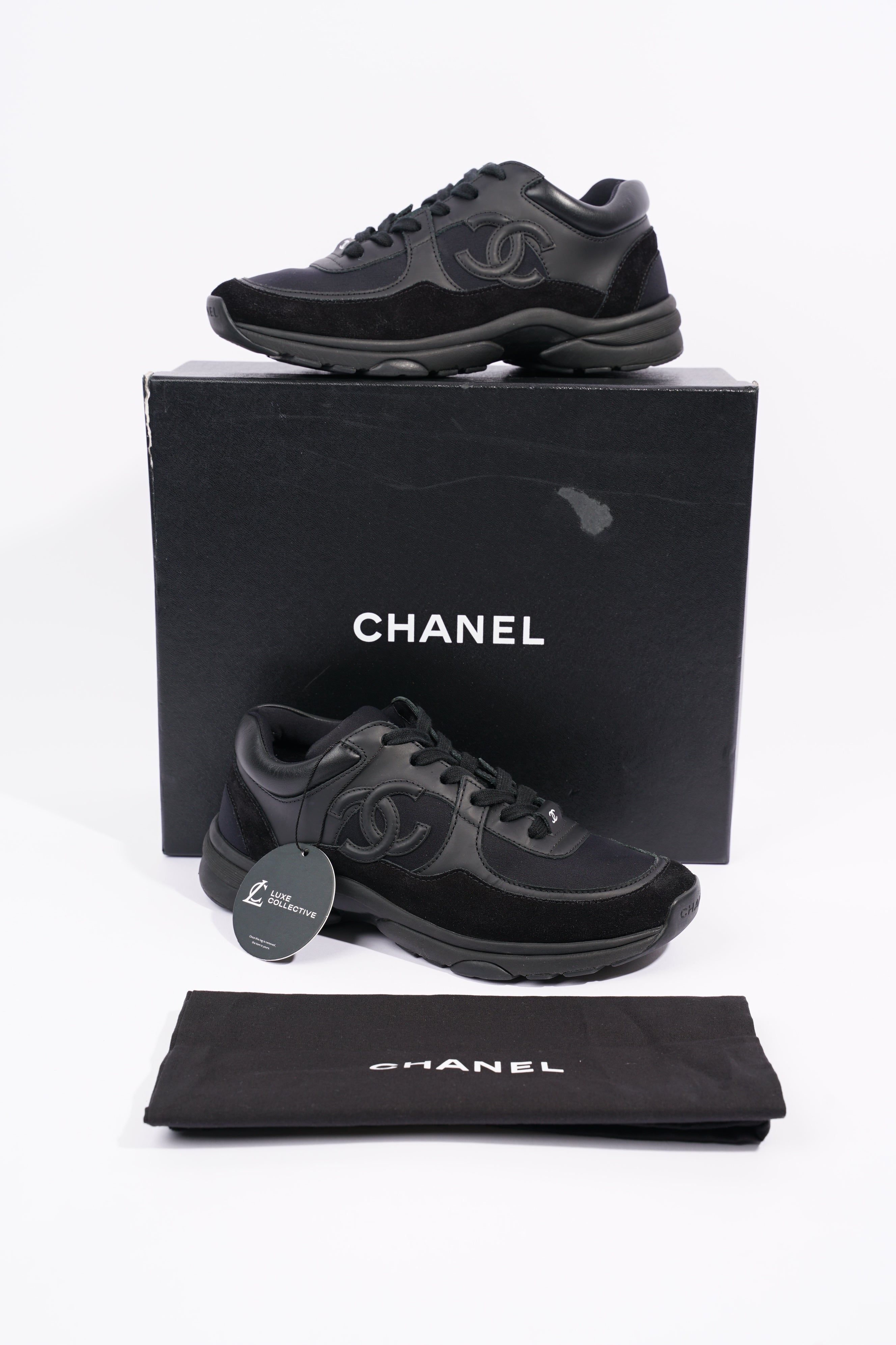 Chanel Womens CC Logo Runner Black EU 37 / UK 4