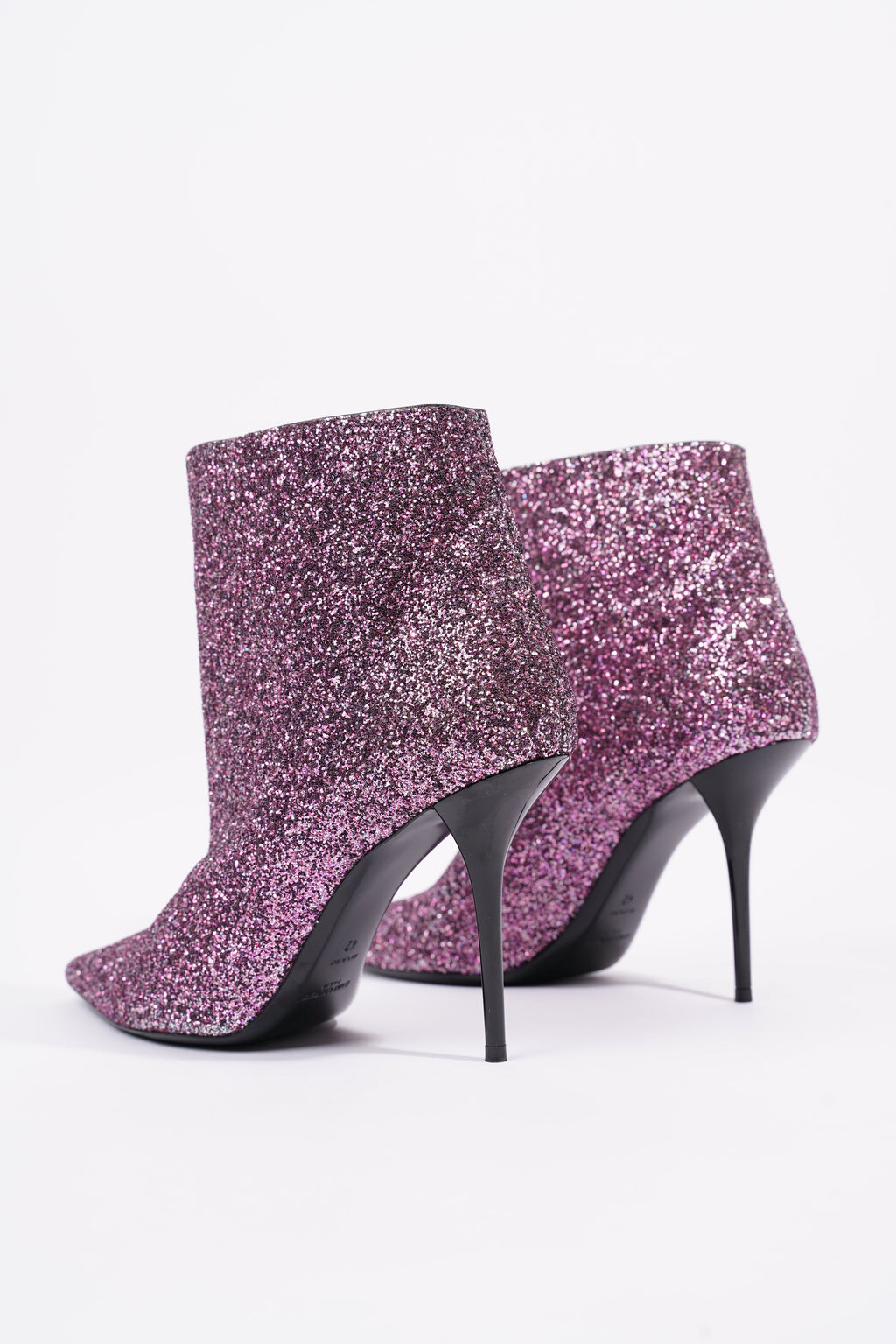 Saint Laurent Womens Pierre 95 Bootie Purple Glitter EU 42 / UK 9