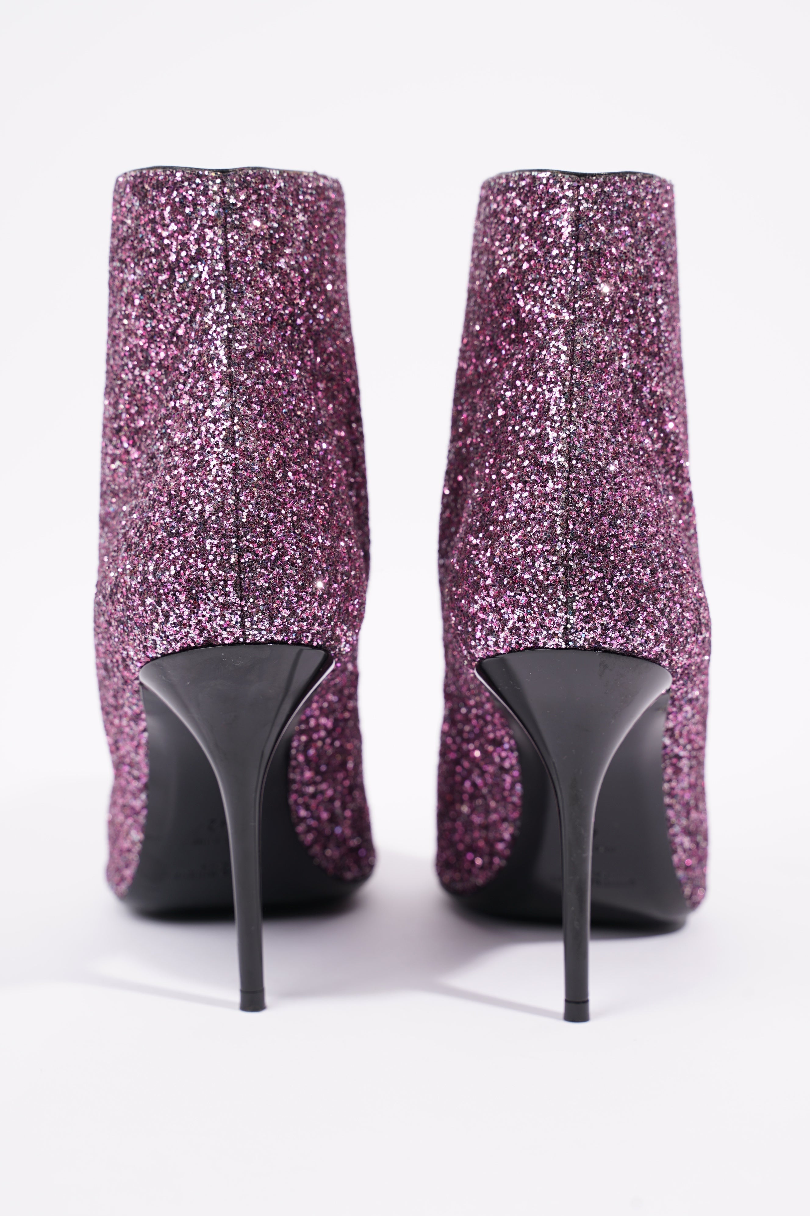 Saint Laurent Womens Pierre 95 Bootie Purple Glitter EU 42 / UK 9