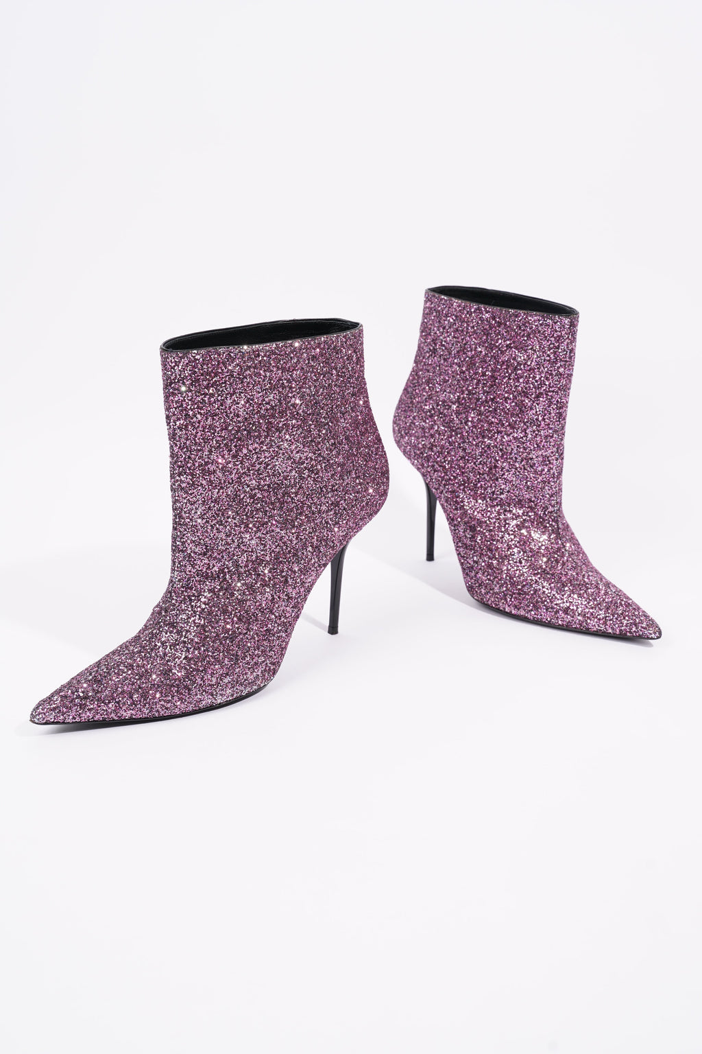 Saint Laurent Womens Pierre 95 Bootie Purple Glitter EU 42 / UK 9