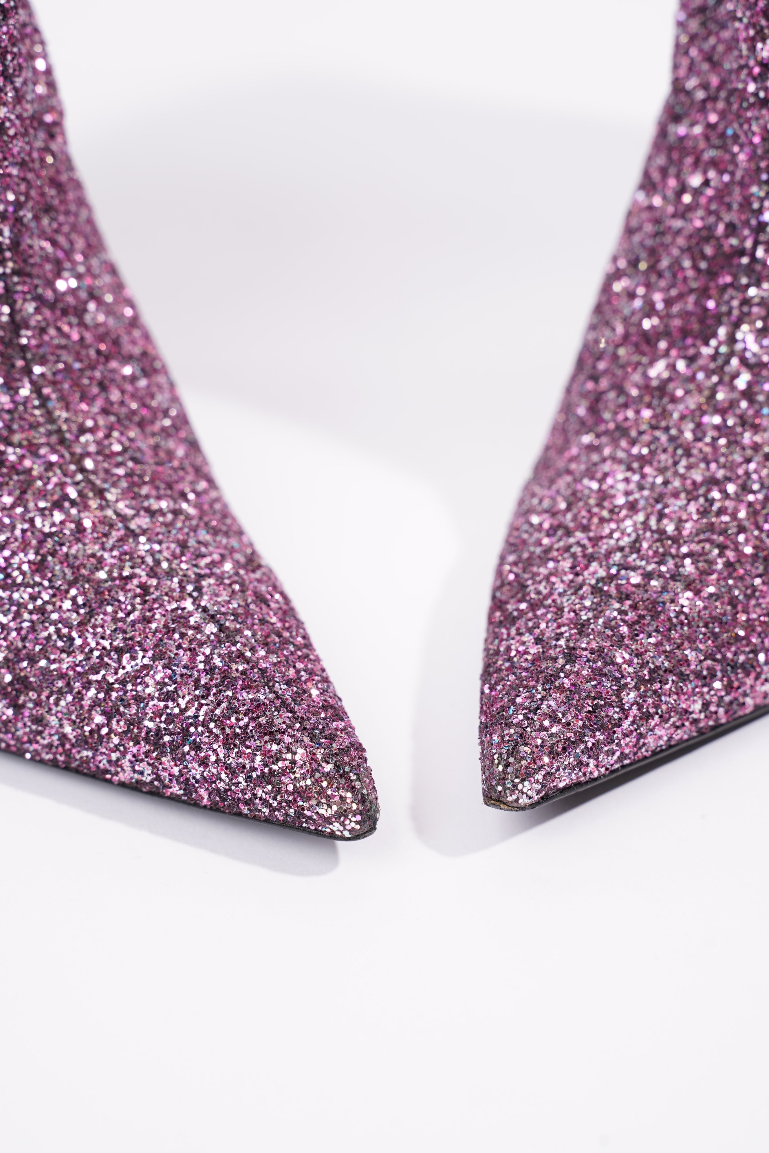 Saint Laurent Womens Pierre 95 Bootie Purple Glitter EU 42 / UK 9
