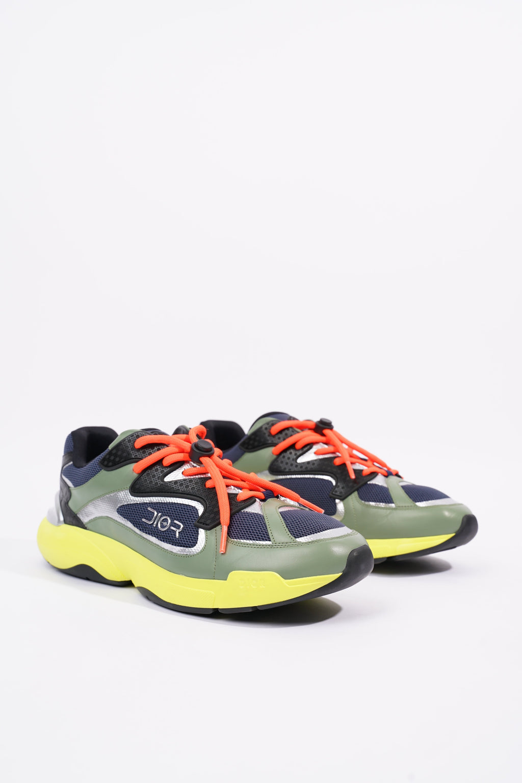 Christian Dior Mens B24 Blue / Khaki / Yellow EU 44 / UK 10