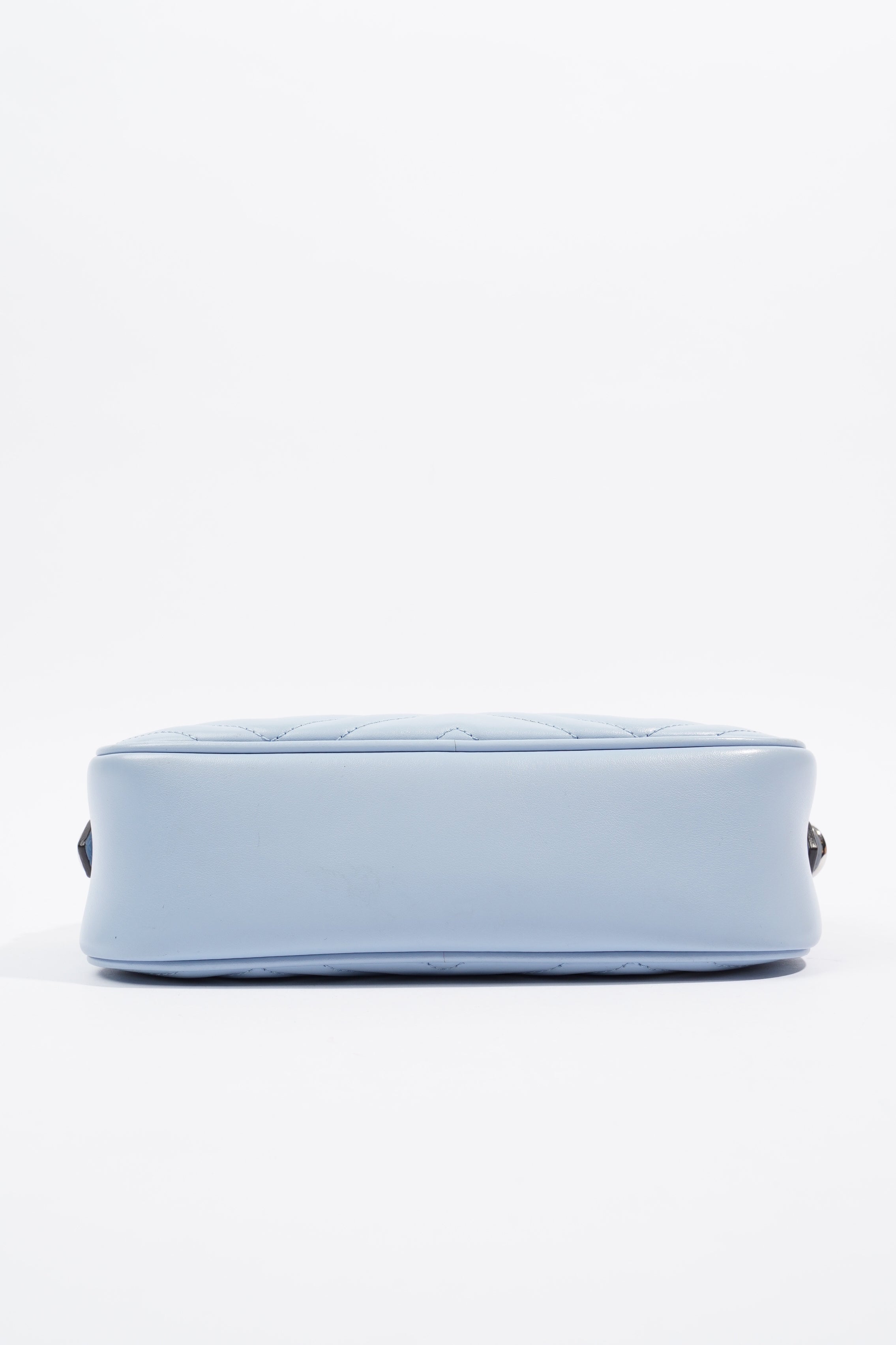Gucci Marmont Zip Baby Blue Matelasse Leather Small