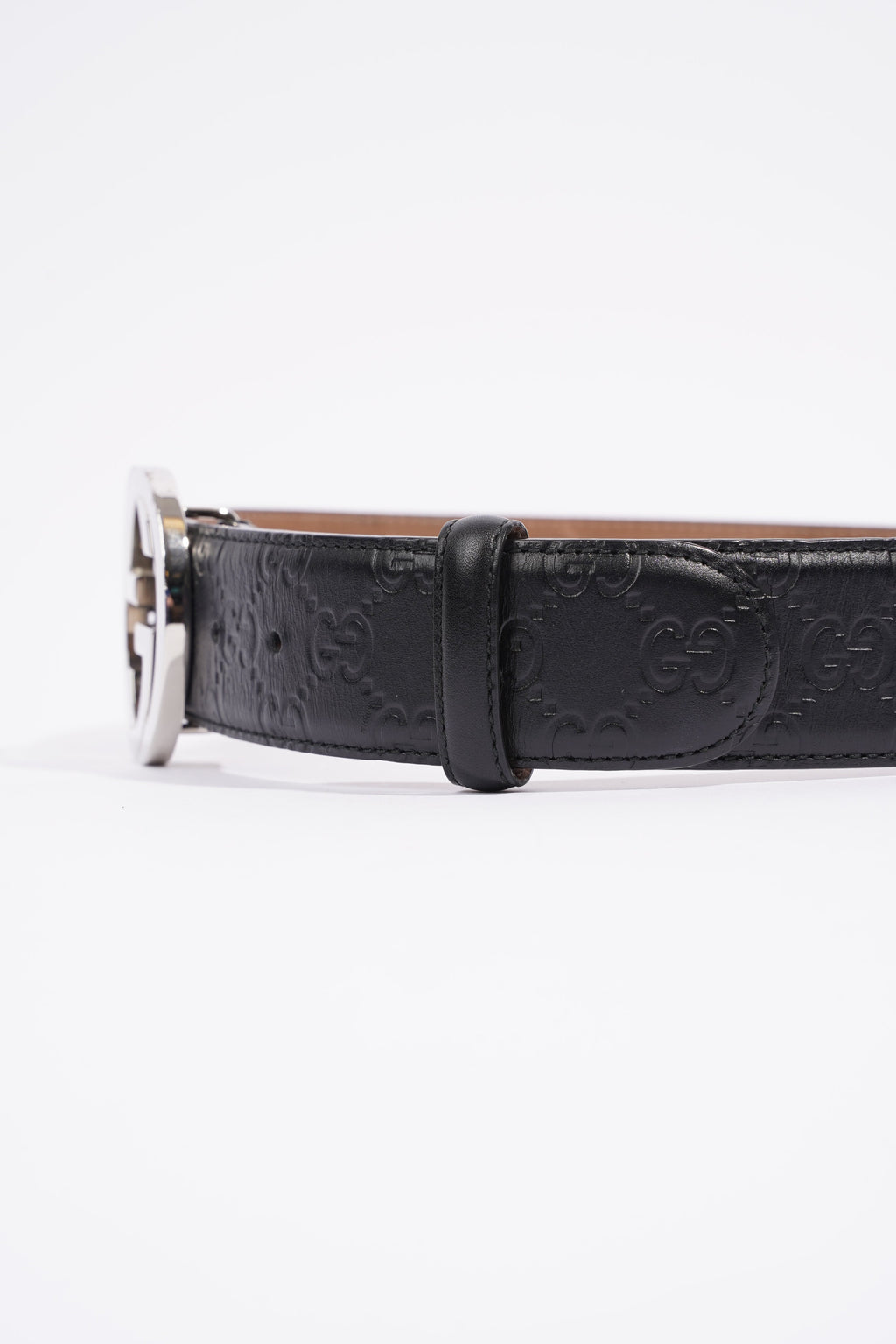 Gucci Signature Leather Belt Black GG Supreme Leather 75cm 30"