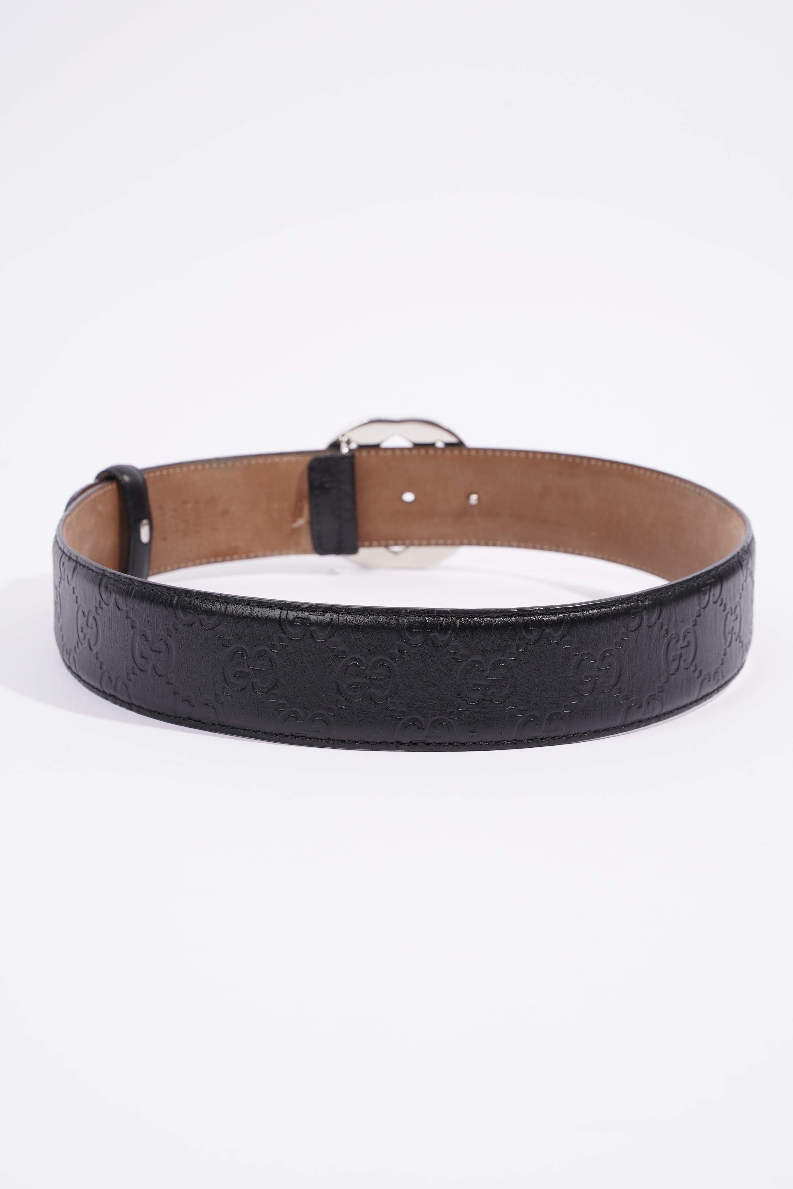 Gucci Signature Leather Belt Black GG Supreme Leather 75cm 30"