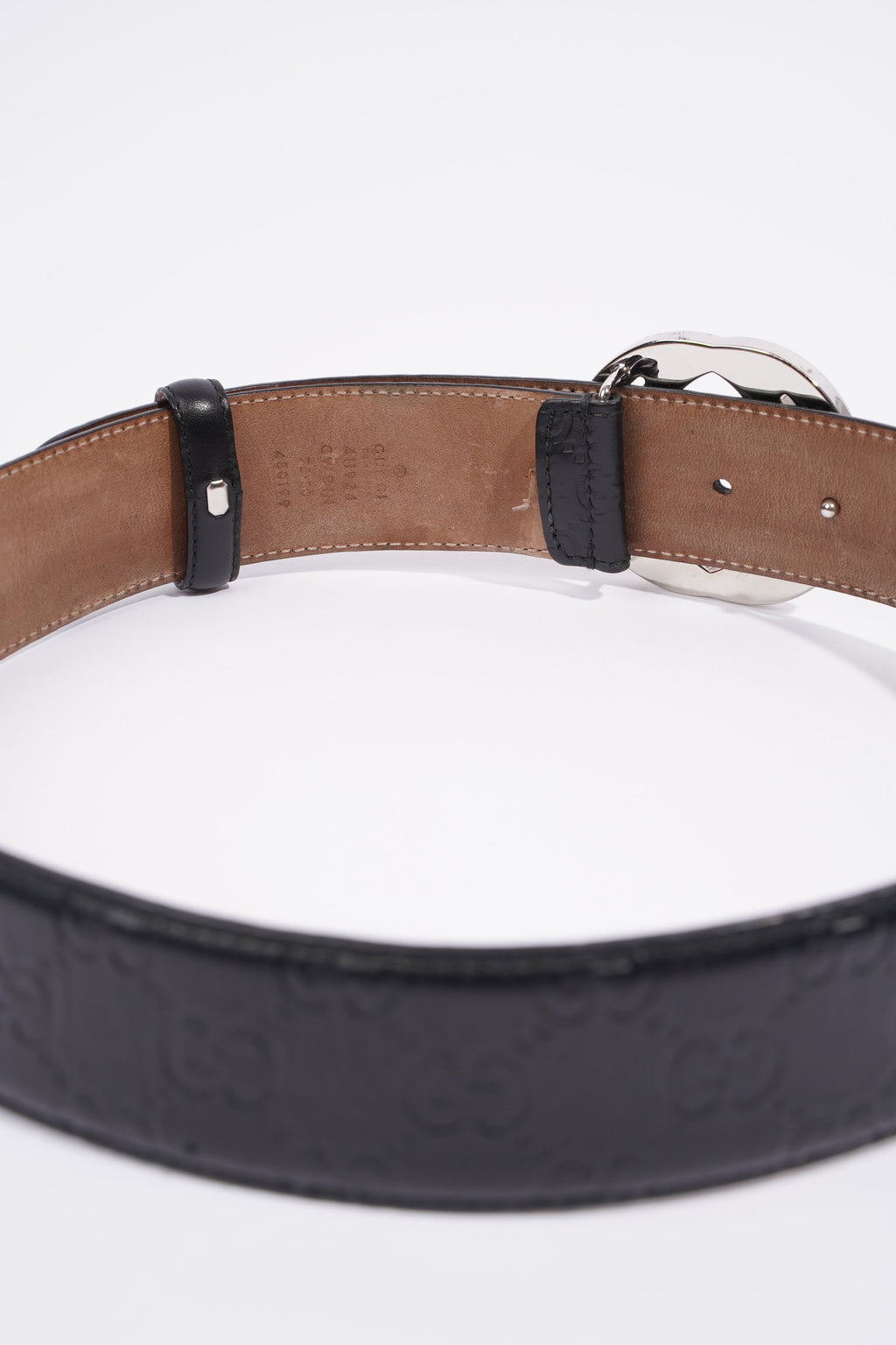 Gucci Signature Leather Belt Black GG Supreme Leather 75cm 30"