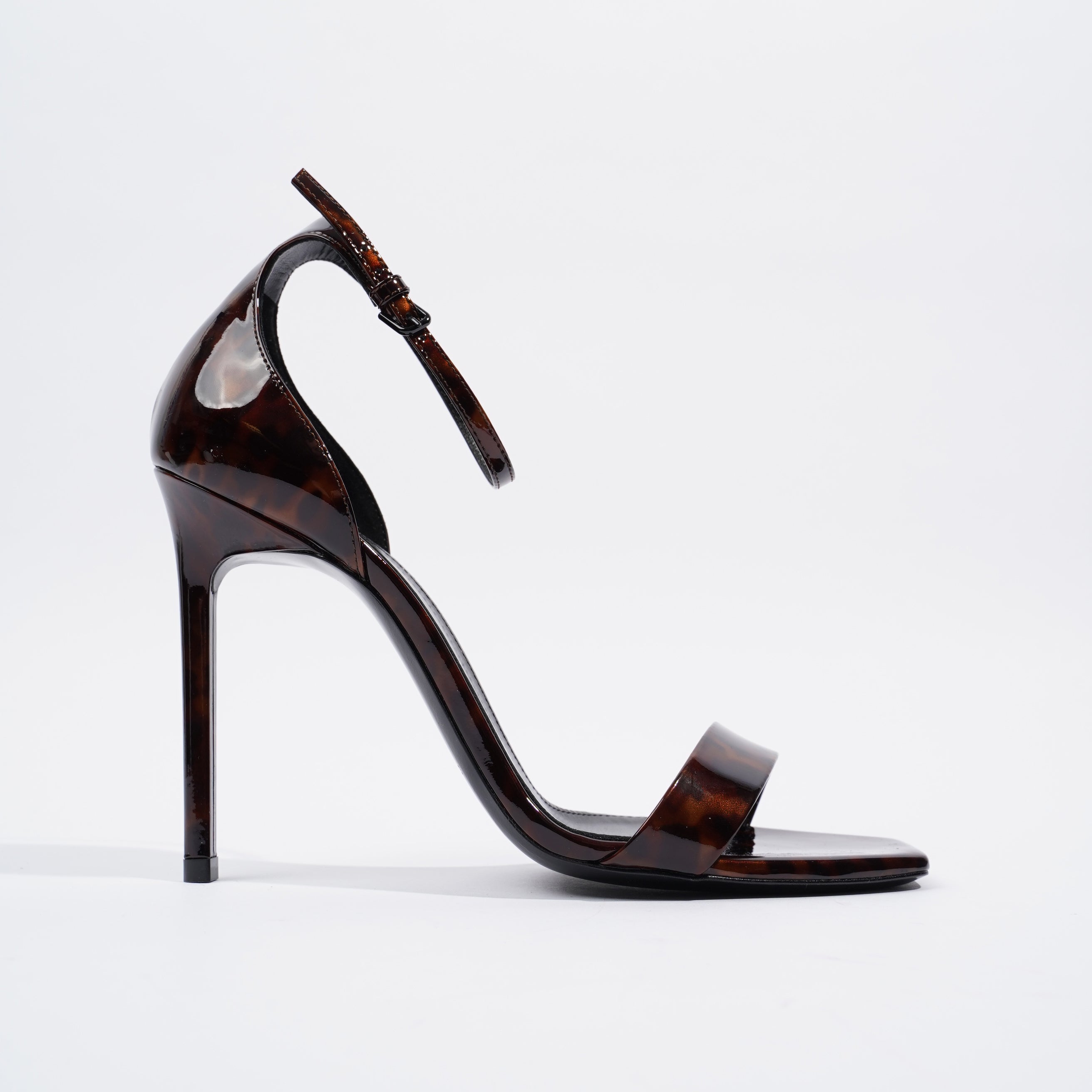 Saint Laurent Amber 105 Brown Print Patent Leather EU 38 UK 5
