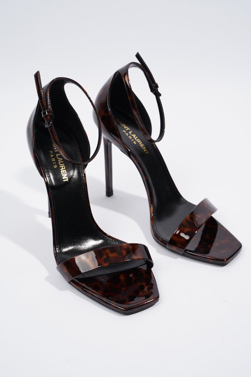 Saint Laurent Amber 105 Brown Print Patent Leather EU 38 UK 5