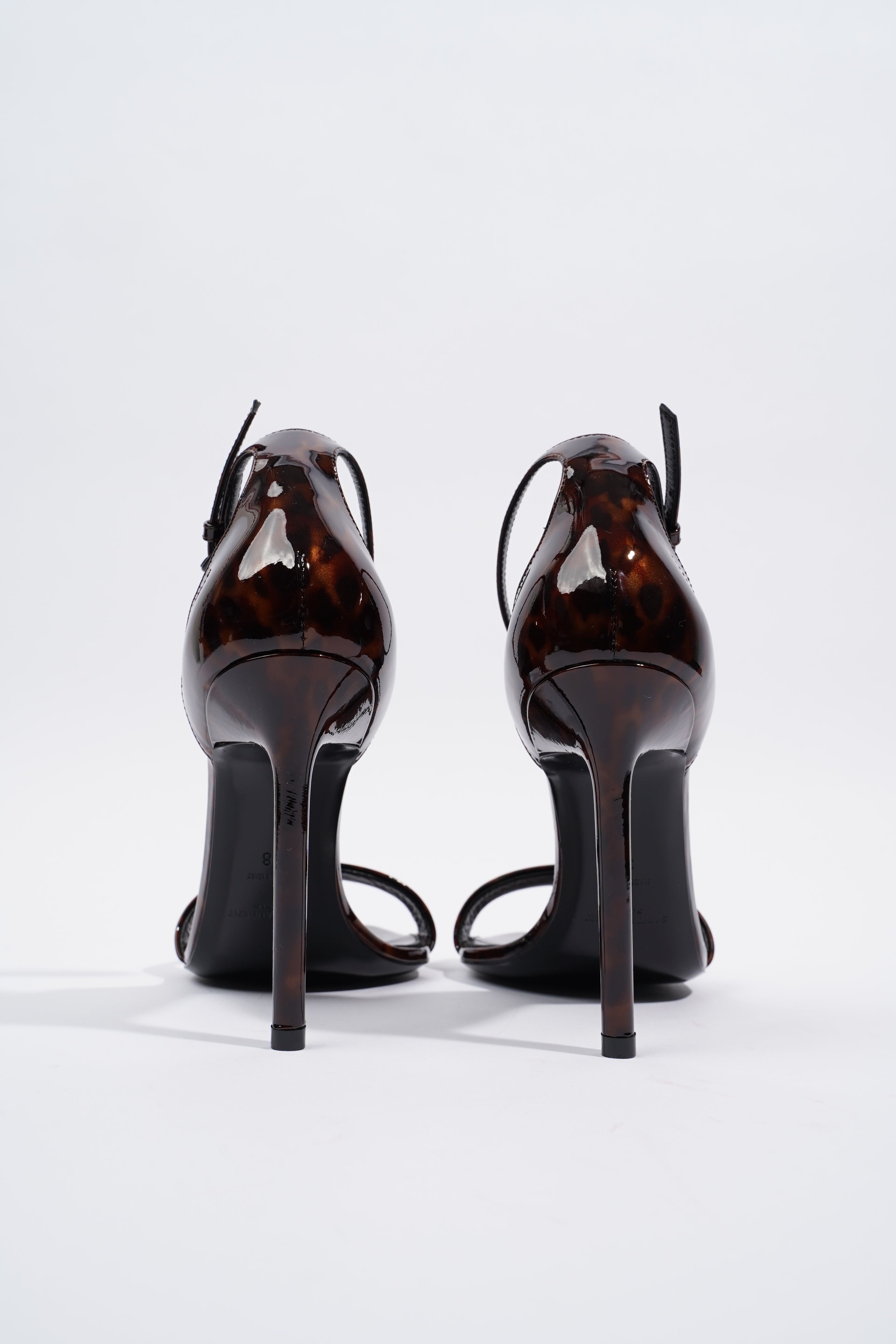 Saint Laurent Amber 105 Brown Print Patent Leather EU 38 UK 5