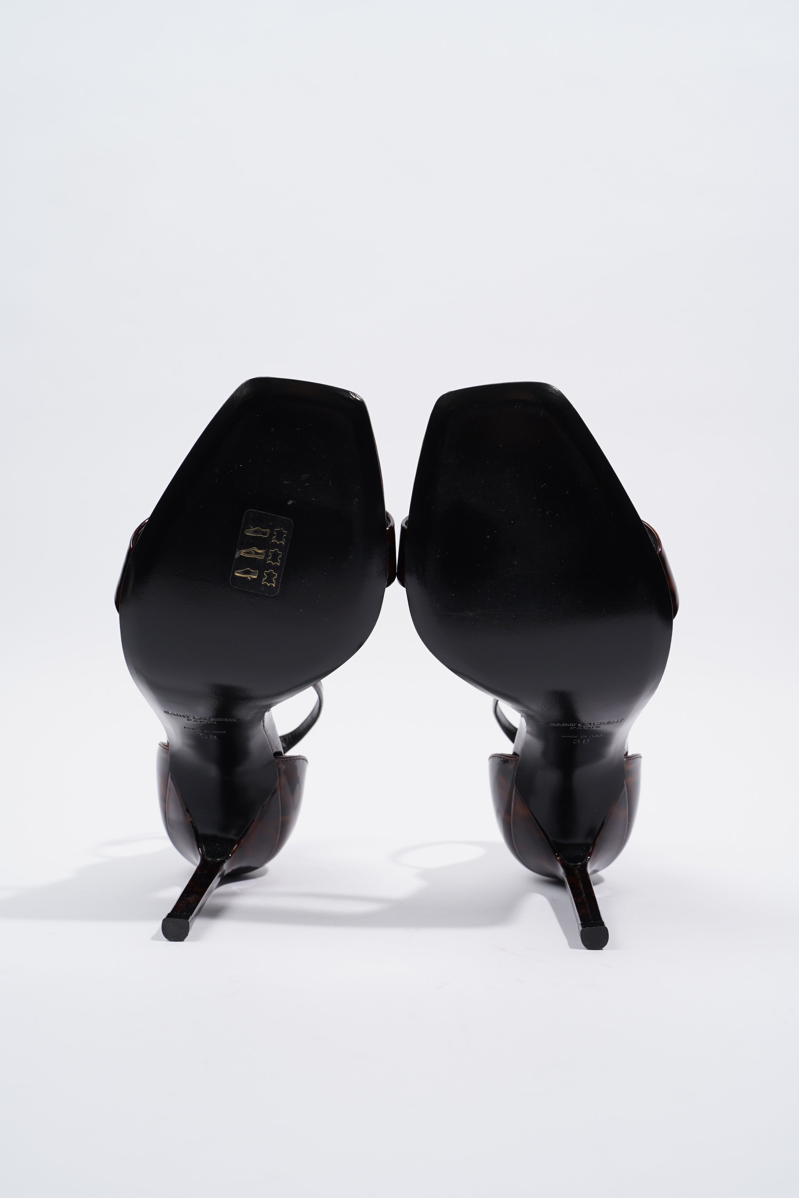 Saint Laurent Amber 105 Brown Print Patent Leather EU 38 UK 5