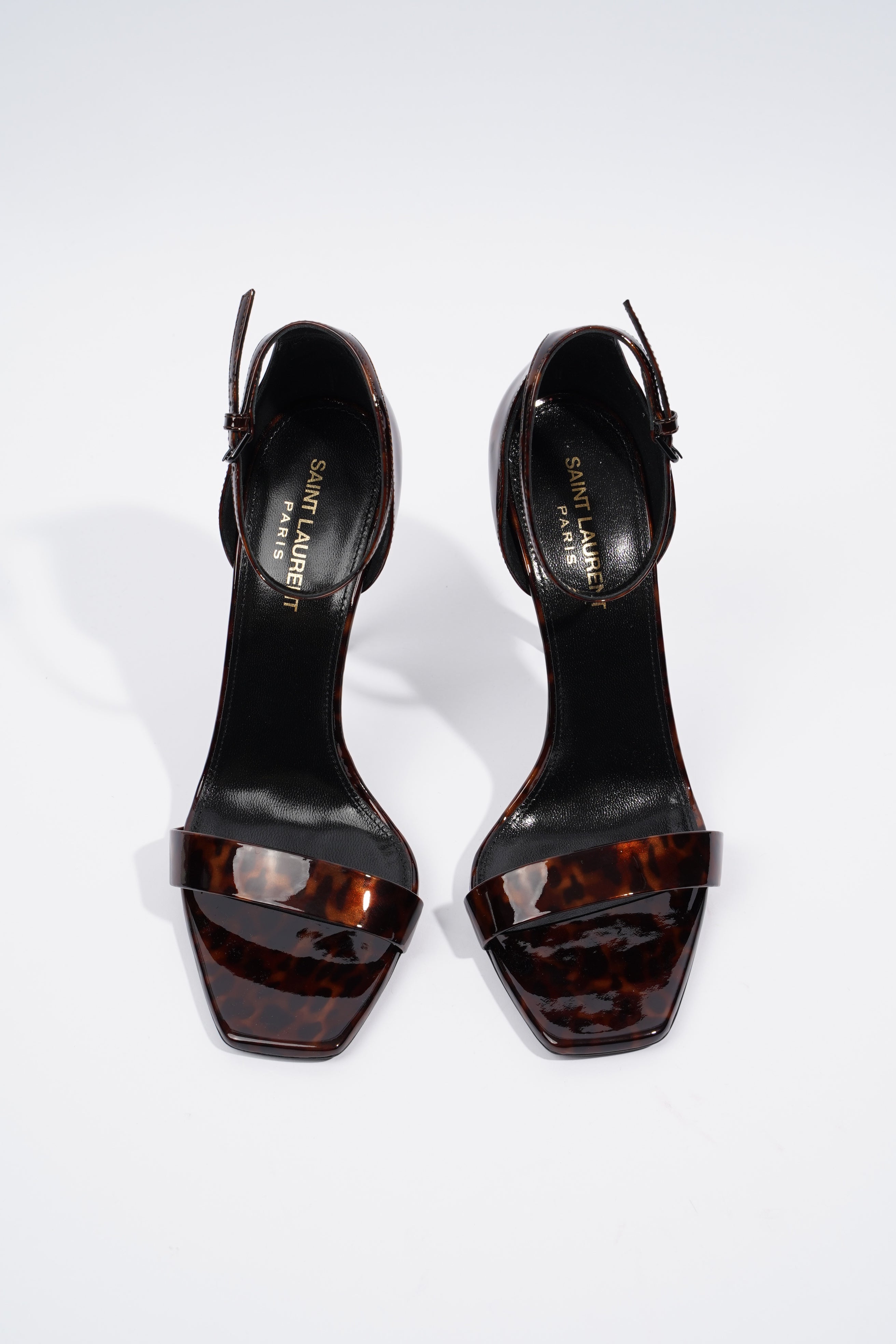 Saint Laurent Amber 105 Brown Print Patent Leather EU 38 UK 5