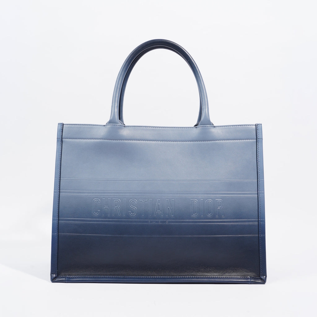 Christian Dior Book Tote Ombre Blue Leather Blue Leather Medium