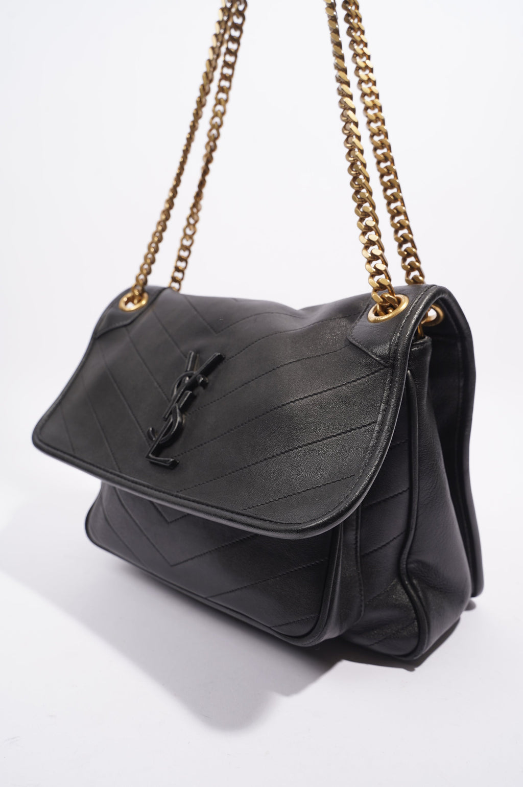 Saint Laurent Niki Chain Bag Black Lambskin Leather Medium