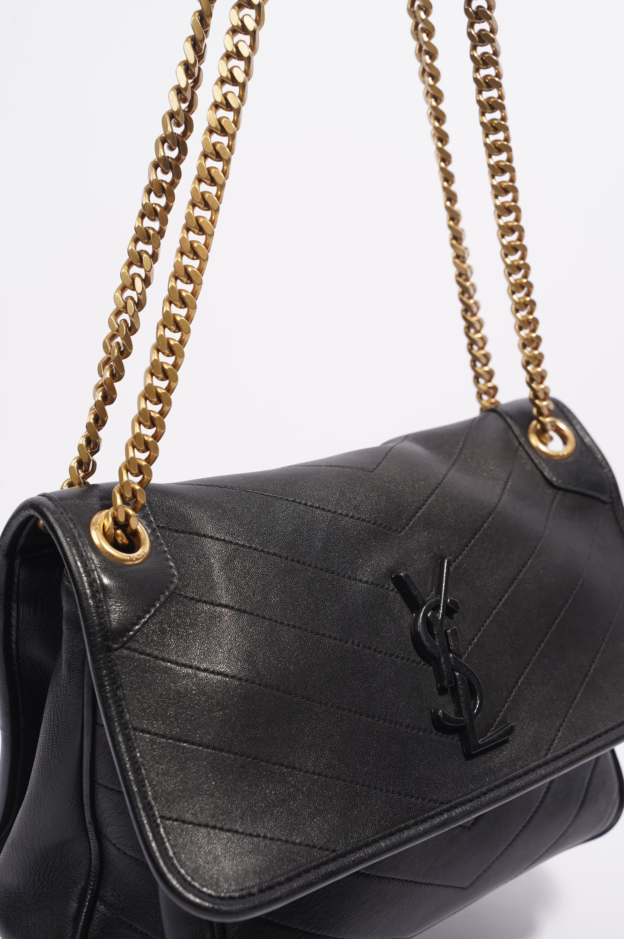 Saint Laurent Niki Chain Bag Black Lambskin Leather Medium