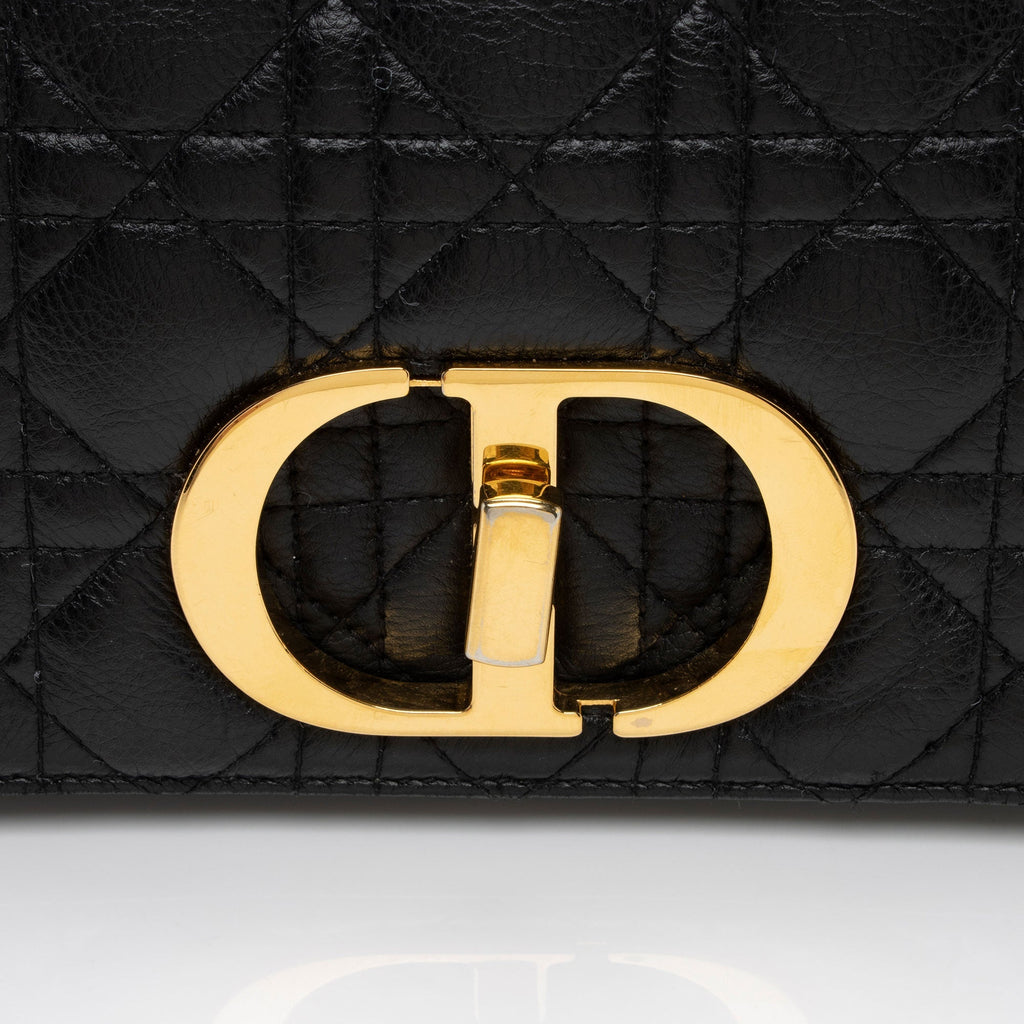 Dior Cannage Calfskin Caro Large Shoulder Bag (SHF-NckJ9e)