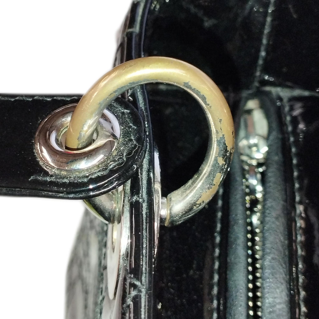 Dior Cannage Stitch Lady Dior Patent Leather Handbag (SHG-a9Bh5T)