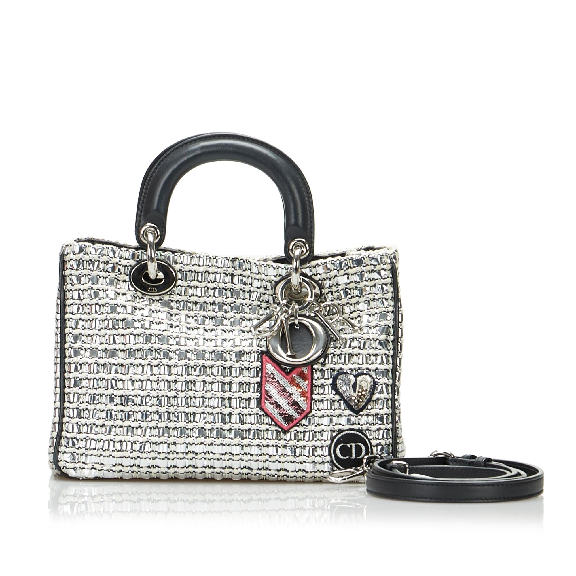 Dior Lady Dior Patchwork Metallic Satchel (SHG-BIbJyb)