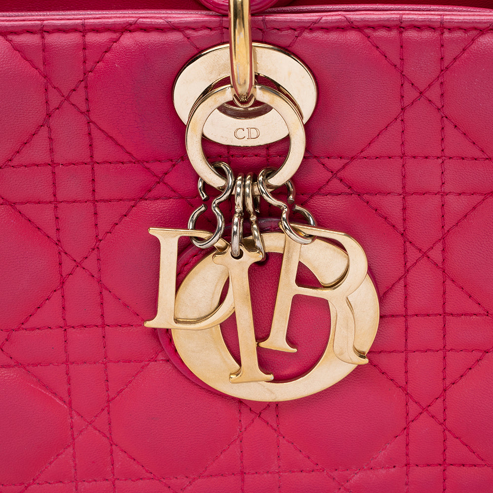 Dior Lambskin Lady Dior Large Tote - FINAL SALE (SHF-17599)