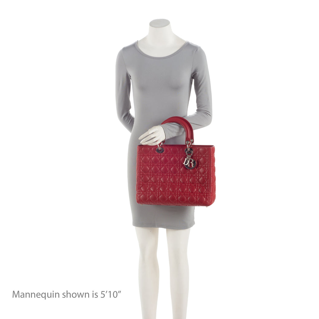 Dior Lambskin Lady Dior Large Tote (SHF-EoHgFY)