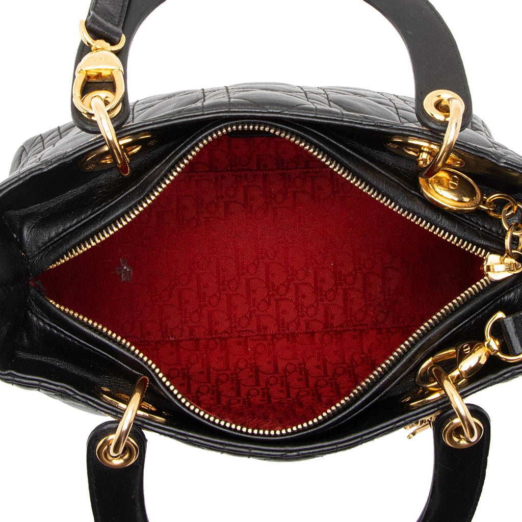 Dior Lambskin Lady Dior Medium Tote (SHF-aNlTPc)