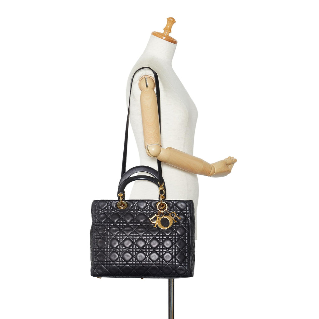 Dior Large Lambskin Cannage Lady Dior (SHG-V97ffY)